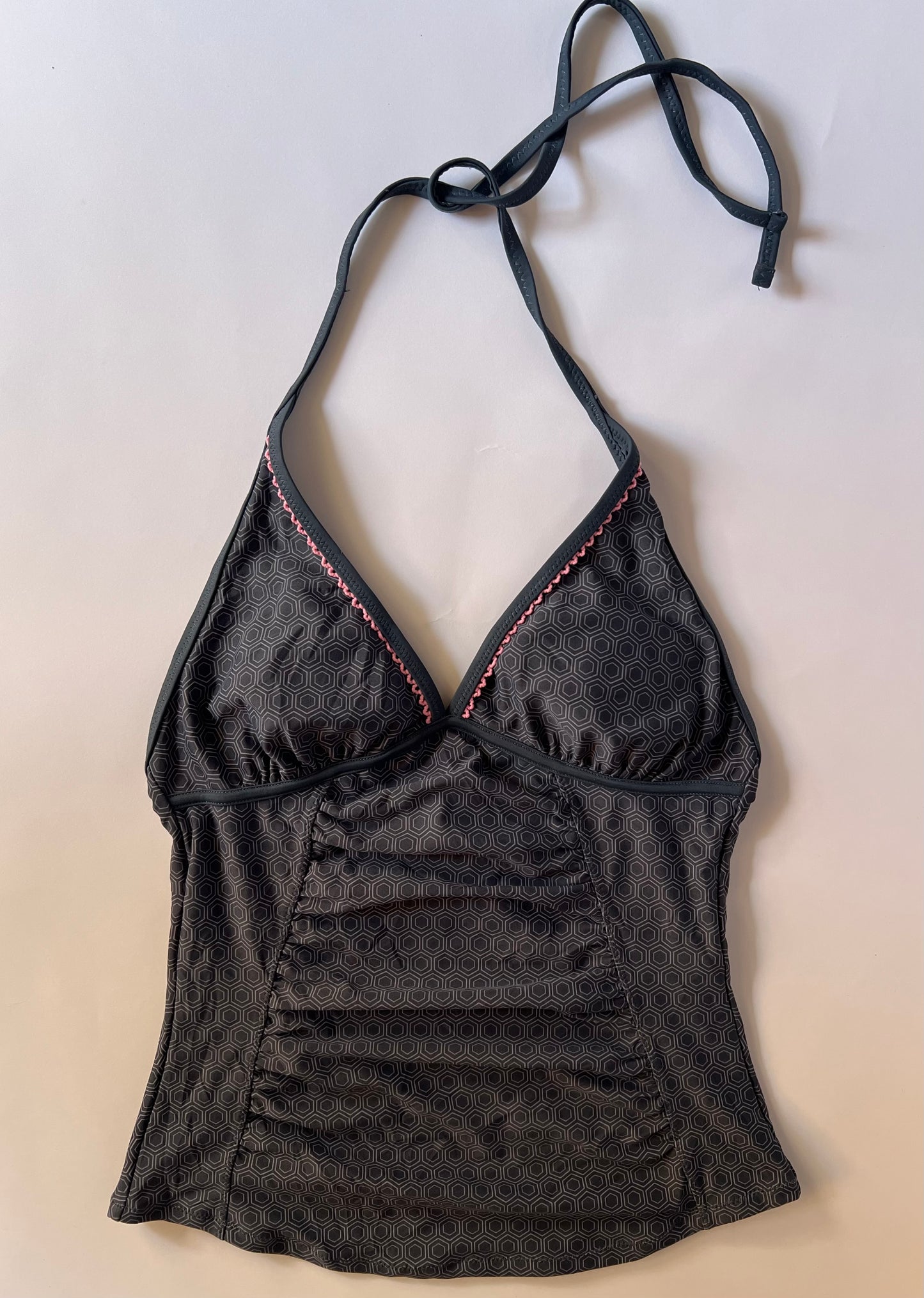 Black graphic halter top