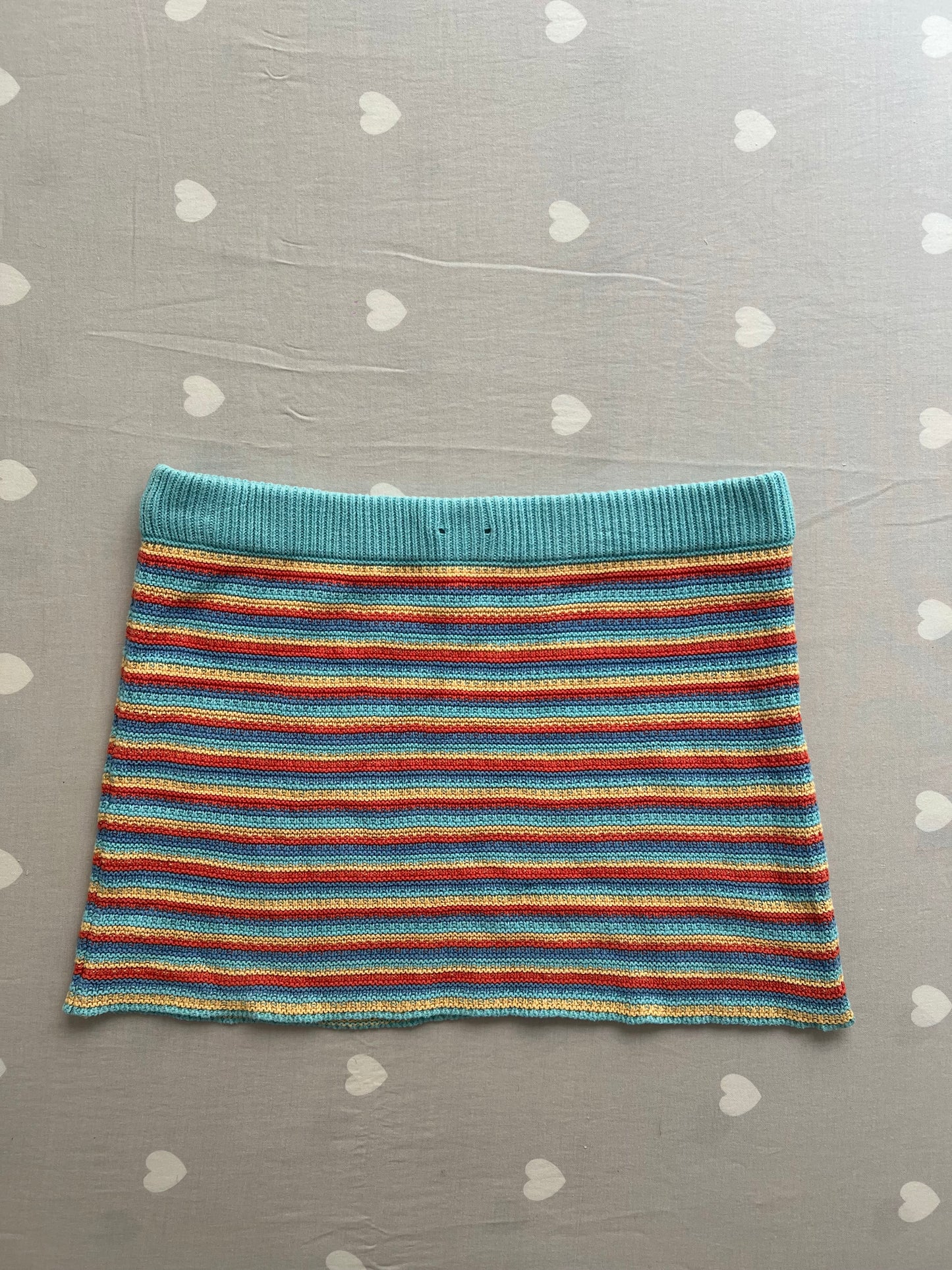 Striped multicolored mini skirt