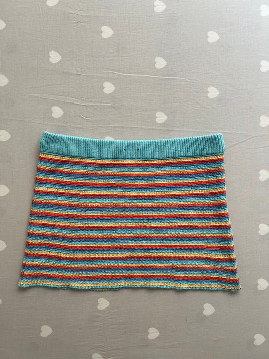 Striped multicolored mini skirt