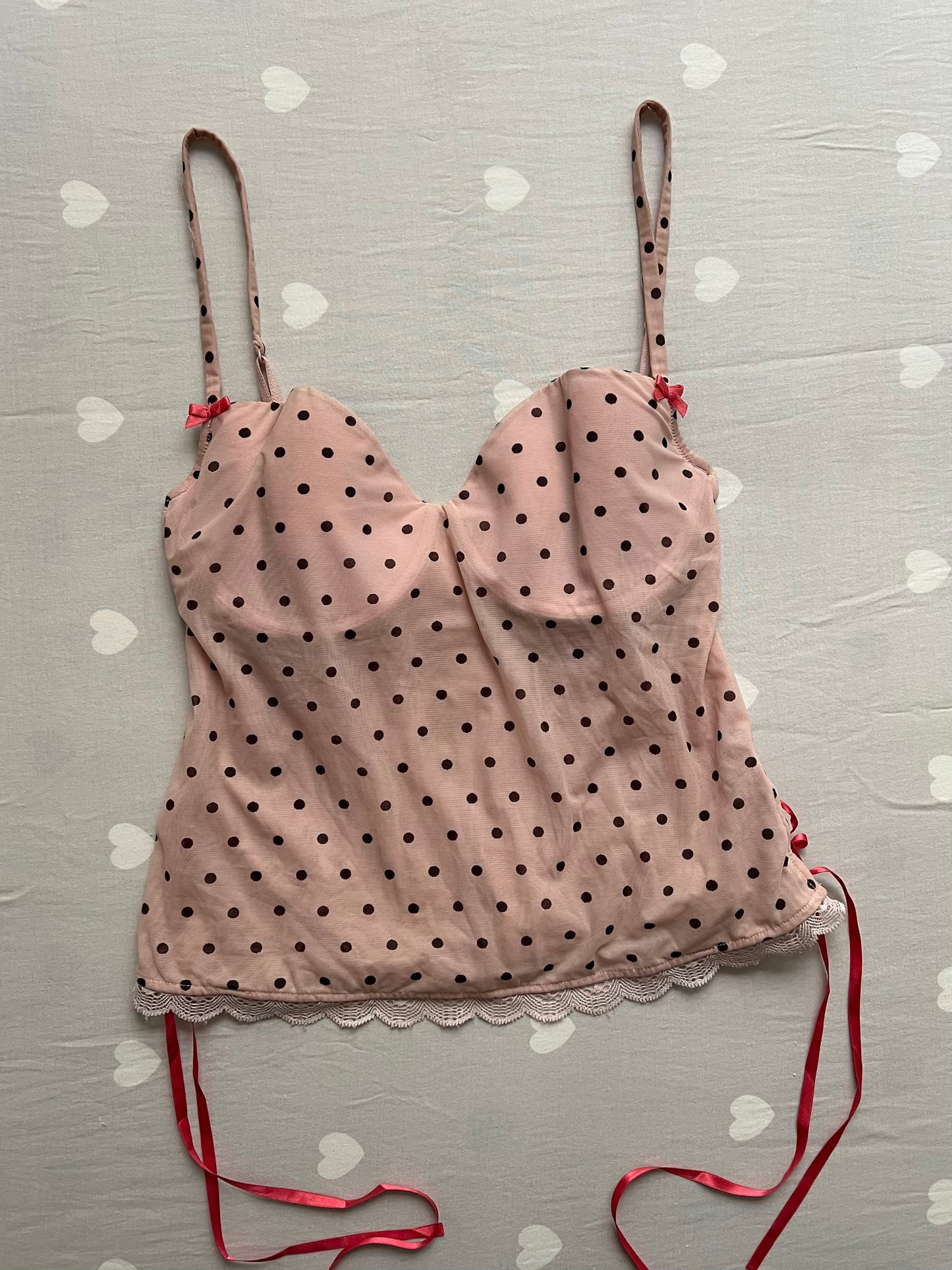 Victoria Secret polka dot corset cami