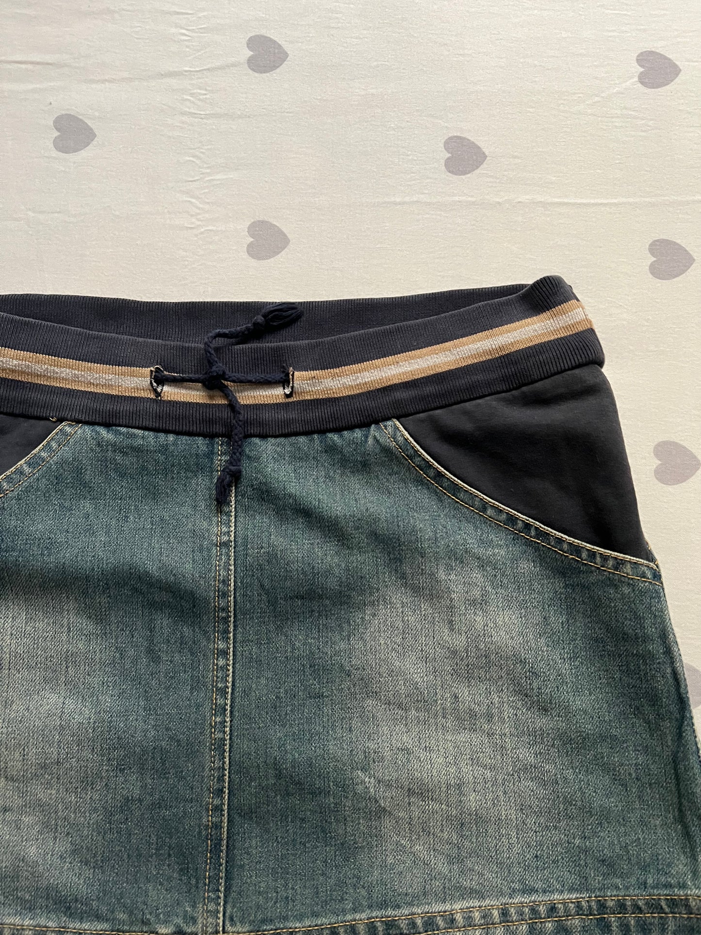 Reworked denim mini
