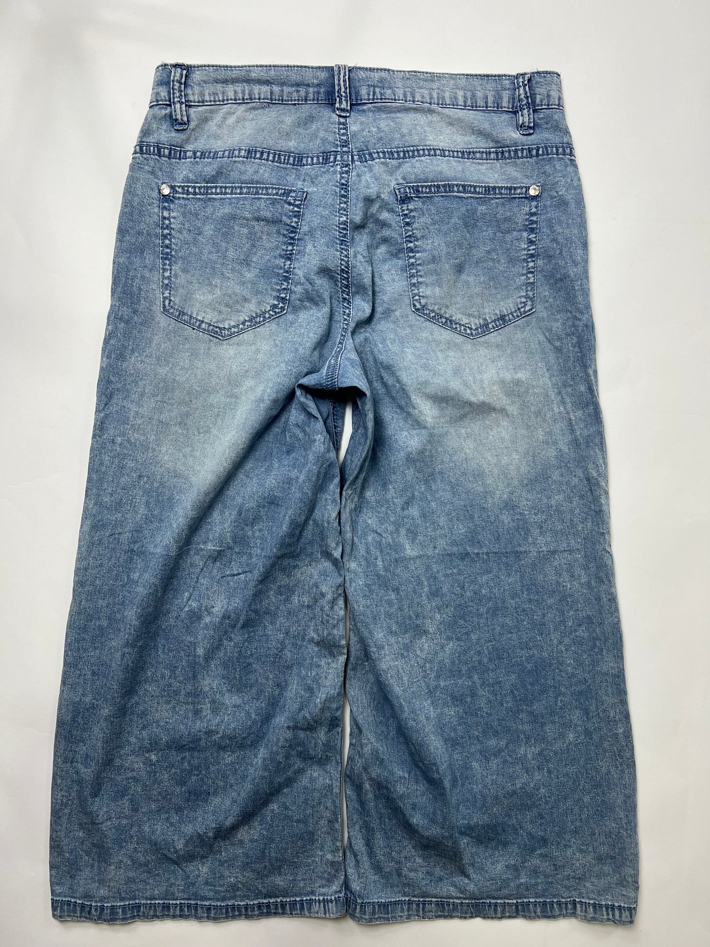 Light Wash Wide-Leg Denim Culottes