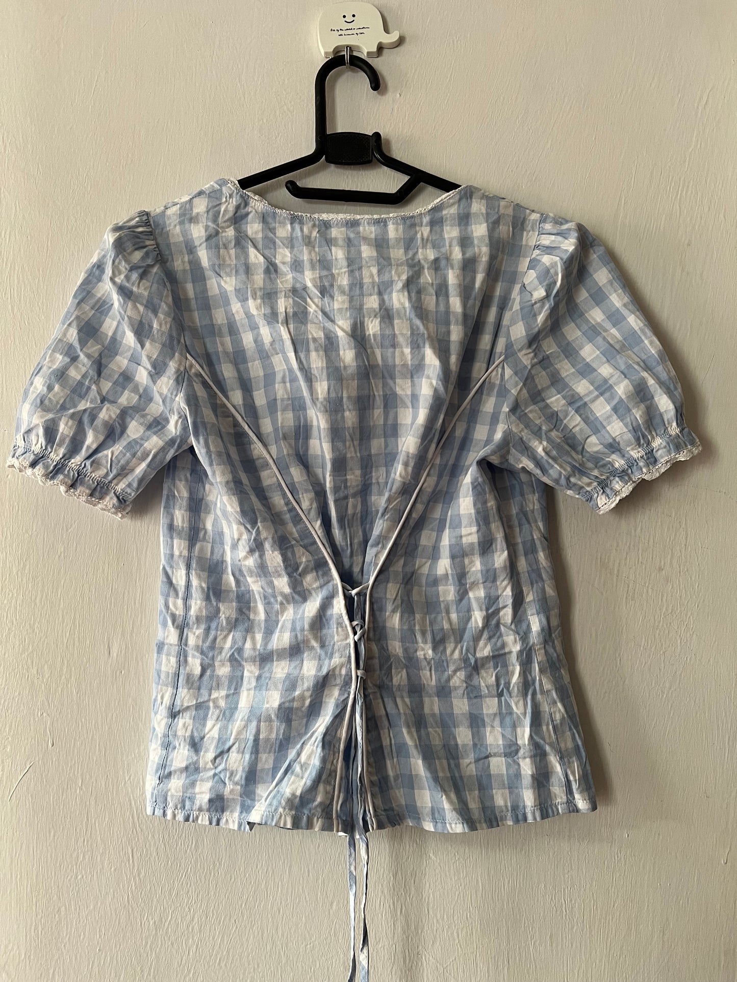 Gingham button down top