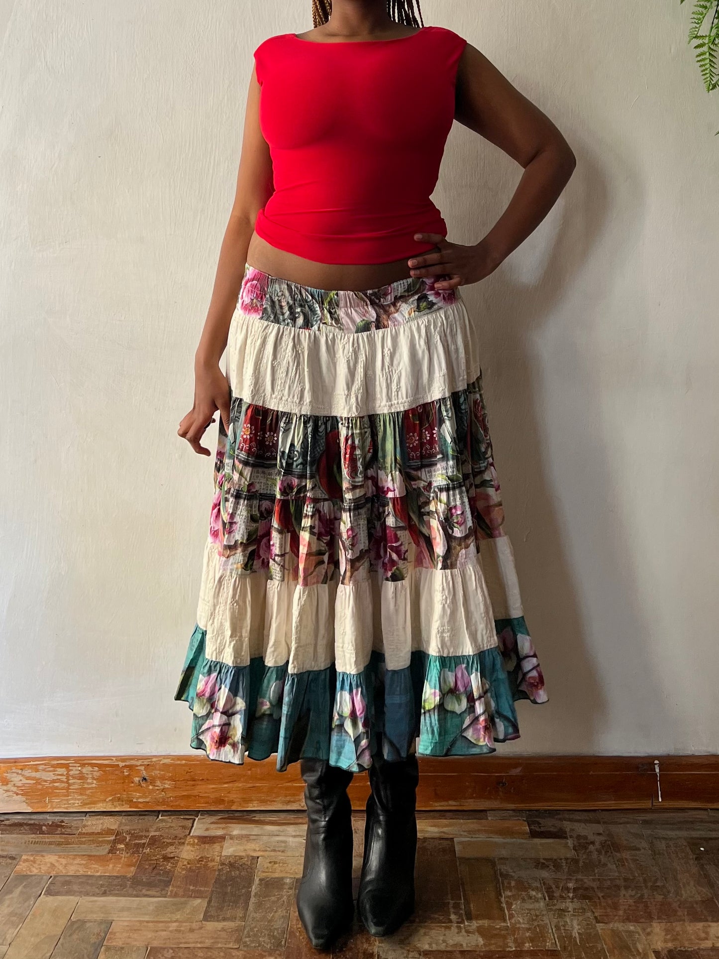 Tiered Bohemian Maxi Skirt