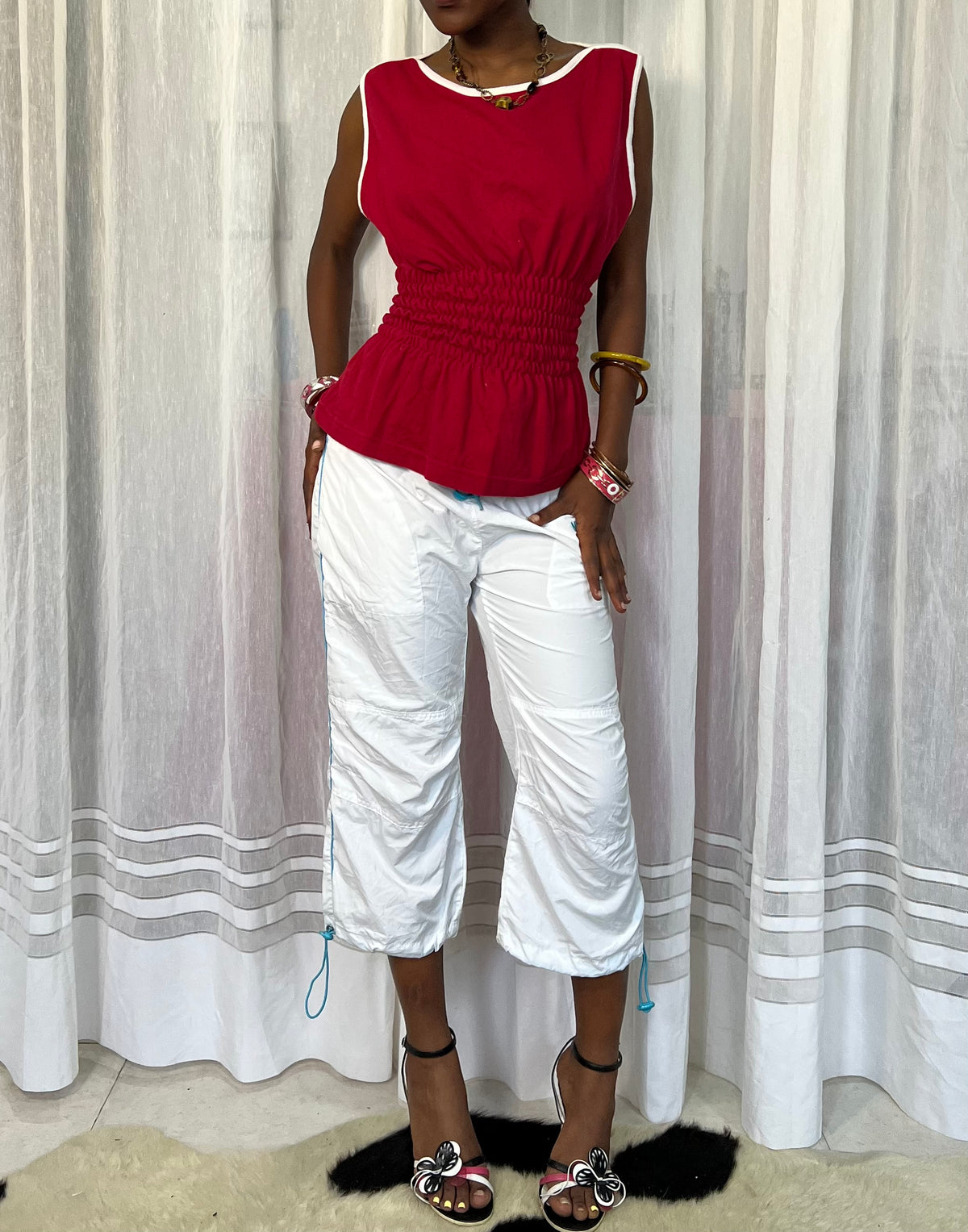 Red Sporty Peplum Top