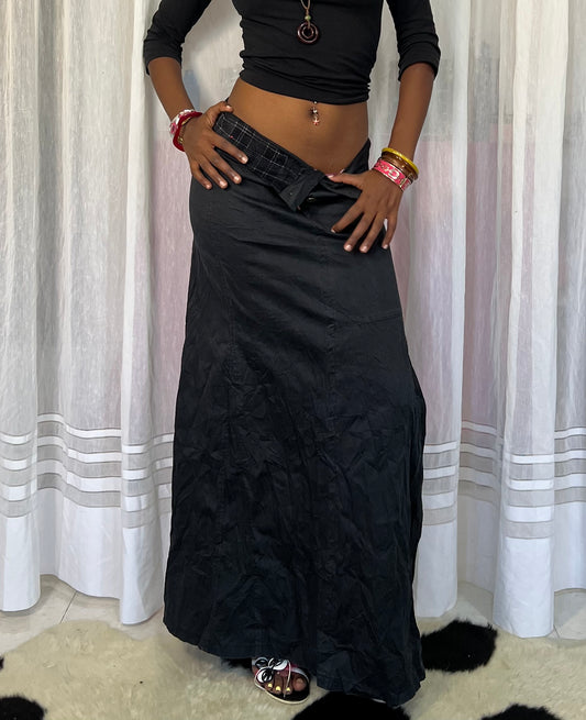 Black Maxi Cargo Skirt