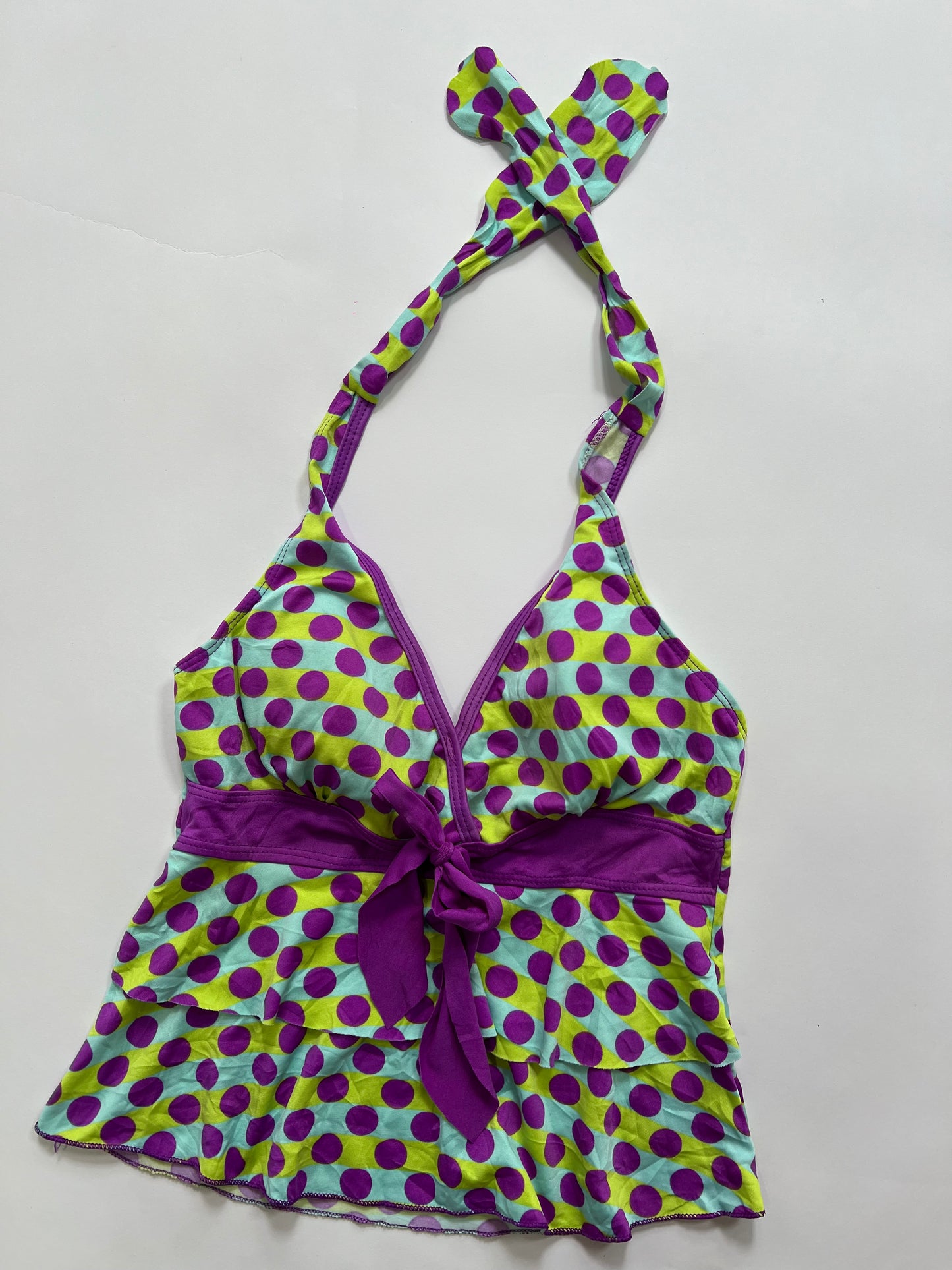 Polka Dot Ruffle Halter Top