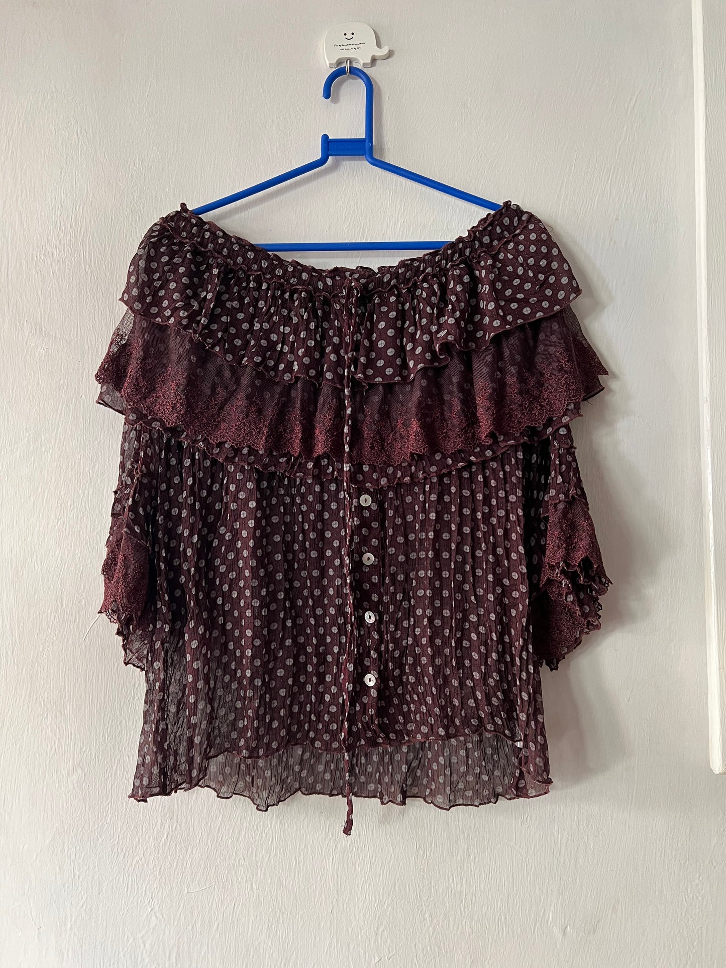 Vintage ruffled boho top
