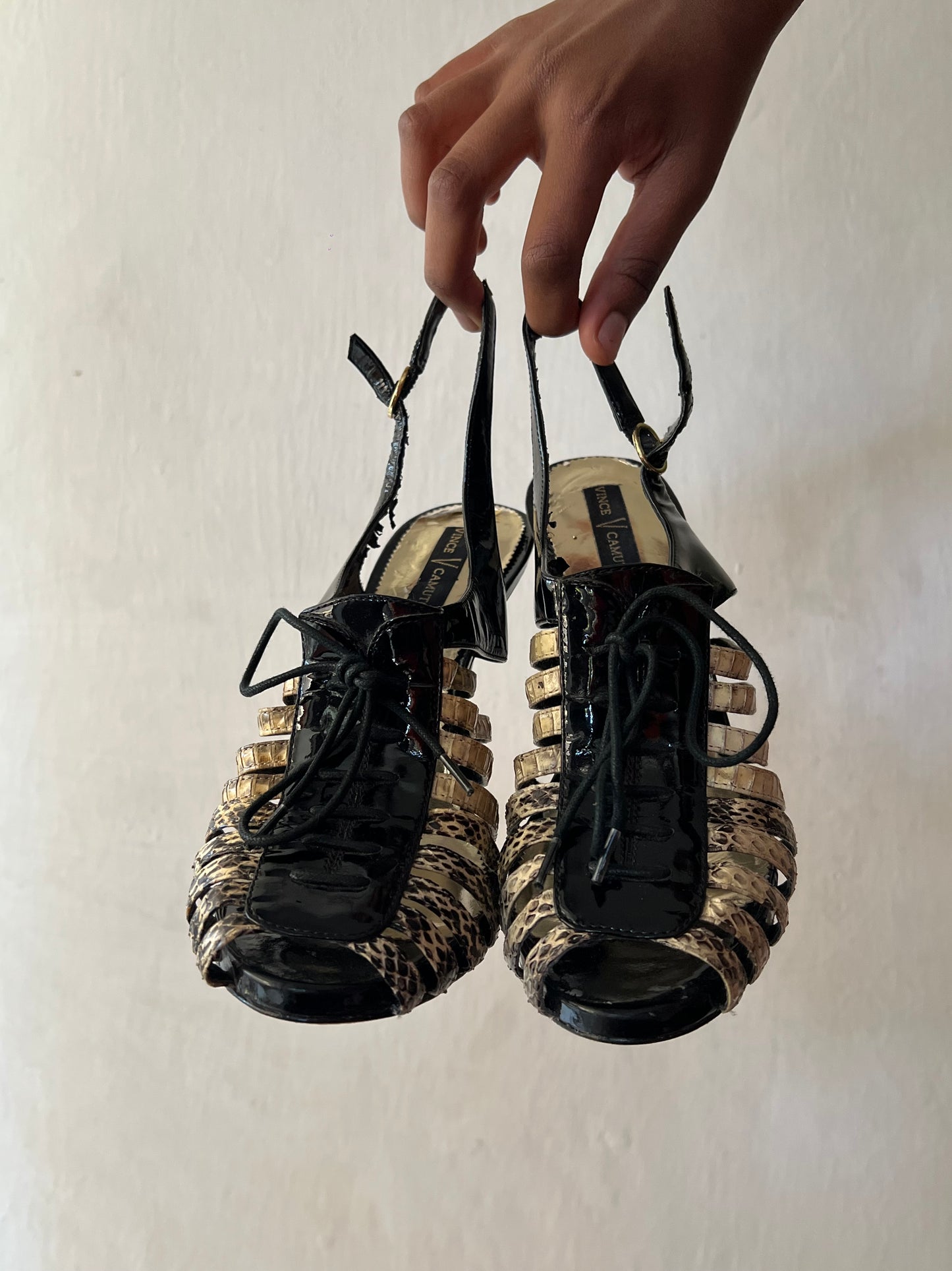 Snake Skin print  Gladiator Heels