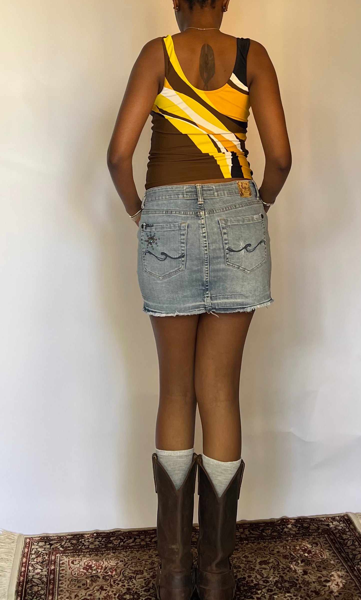 Graphic fitted tankini