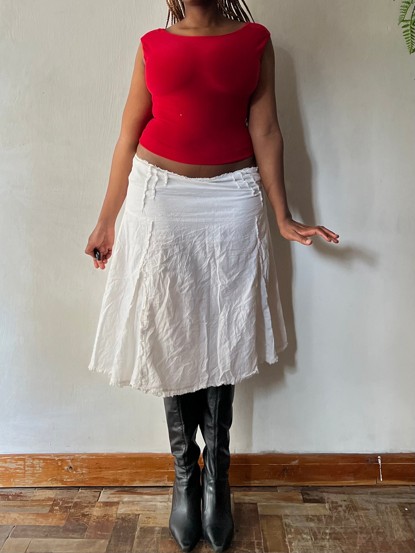 Cotton Midi Skirt