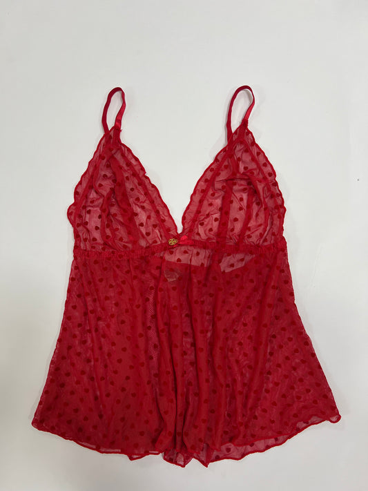 Red Heart Mesh Babydoll Cami