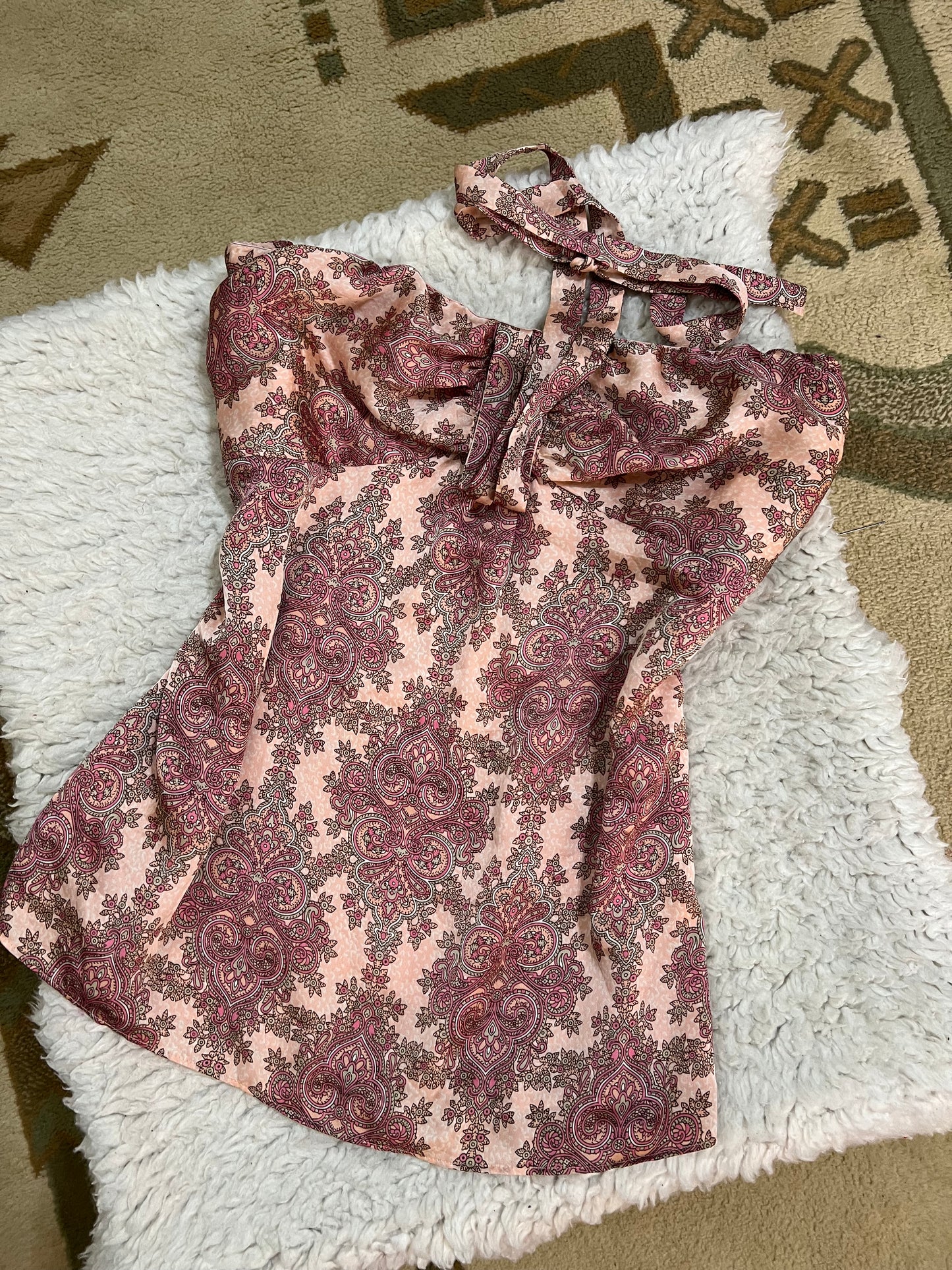 Paisley Halter Babydoll Top