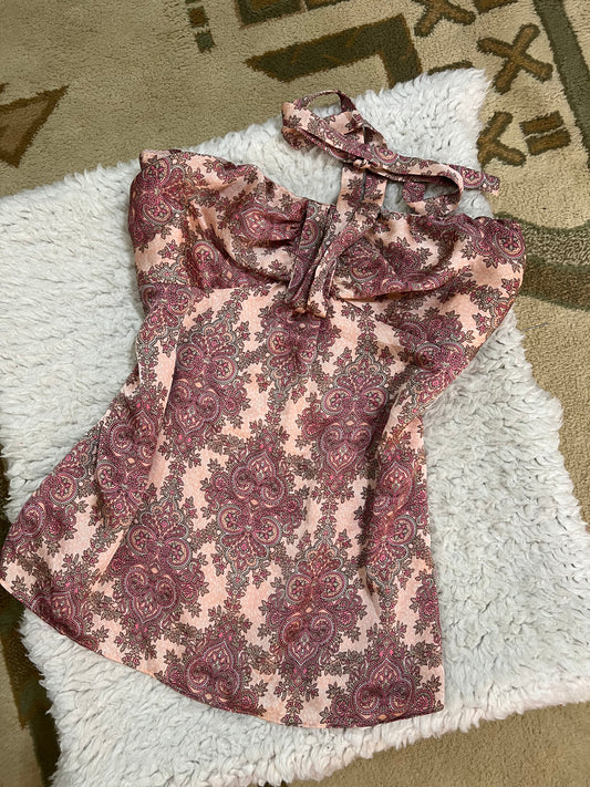 Paisley Halter Babydoll Top
