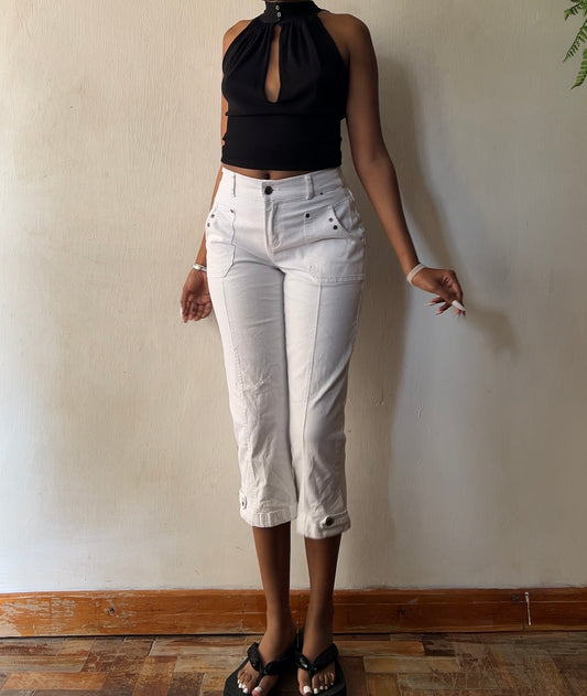 White y2k Nollywood capris