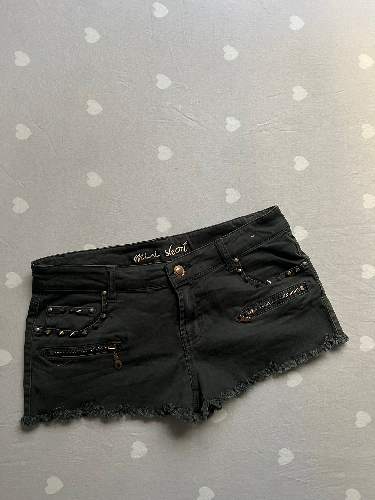 Studded Denim Shorts