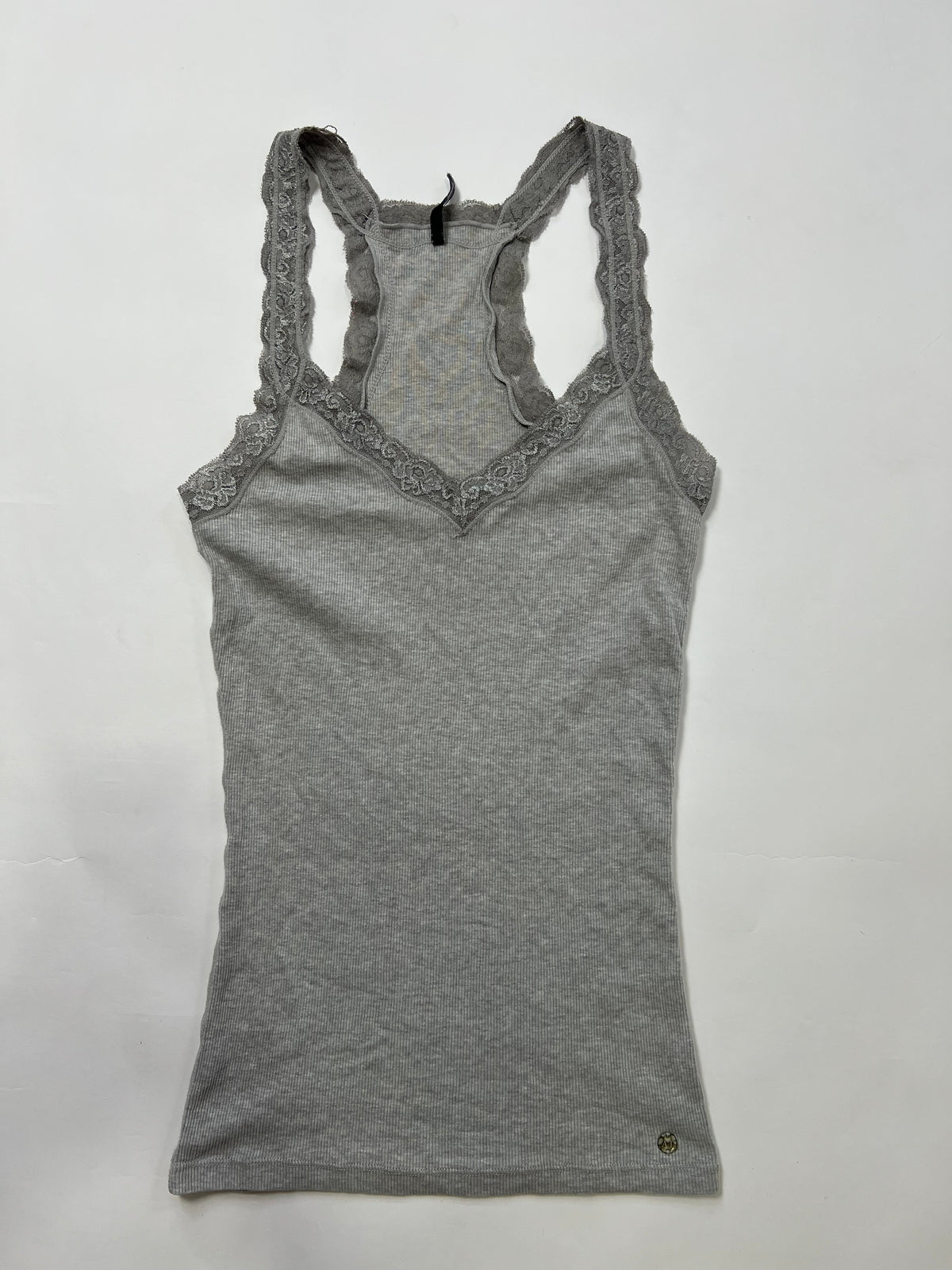 Grey Lace-Trim Cami