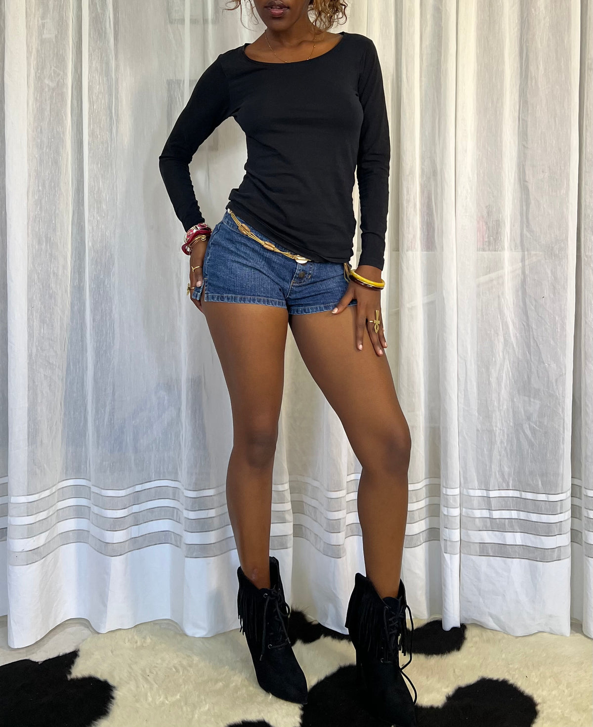 Low-Rise Denim Mini Shorts