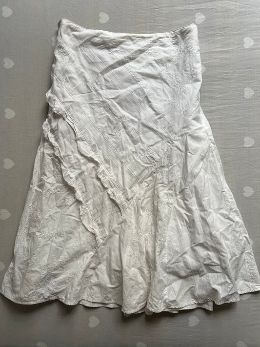 Asymmetrical cotton midi skirt