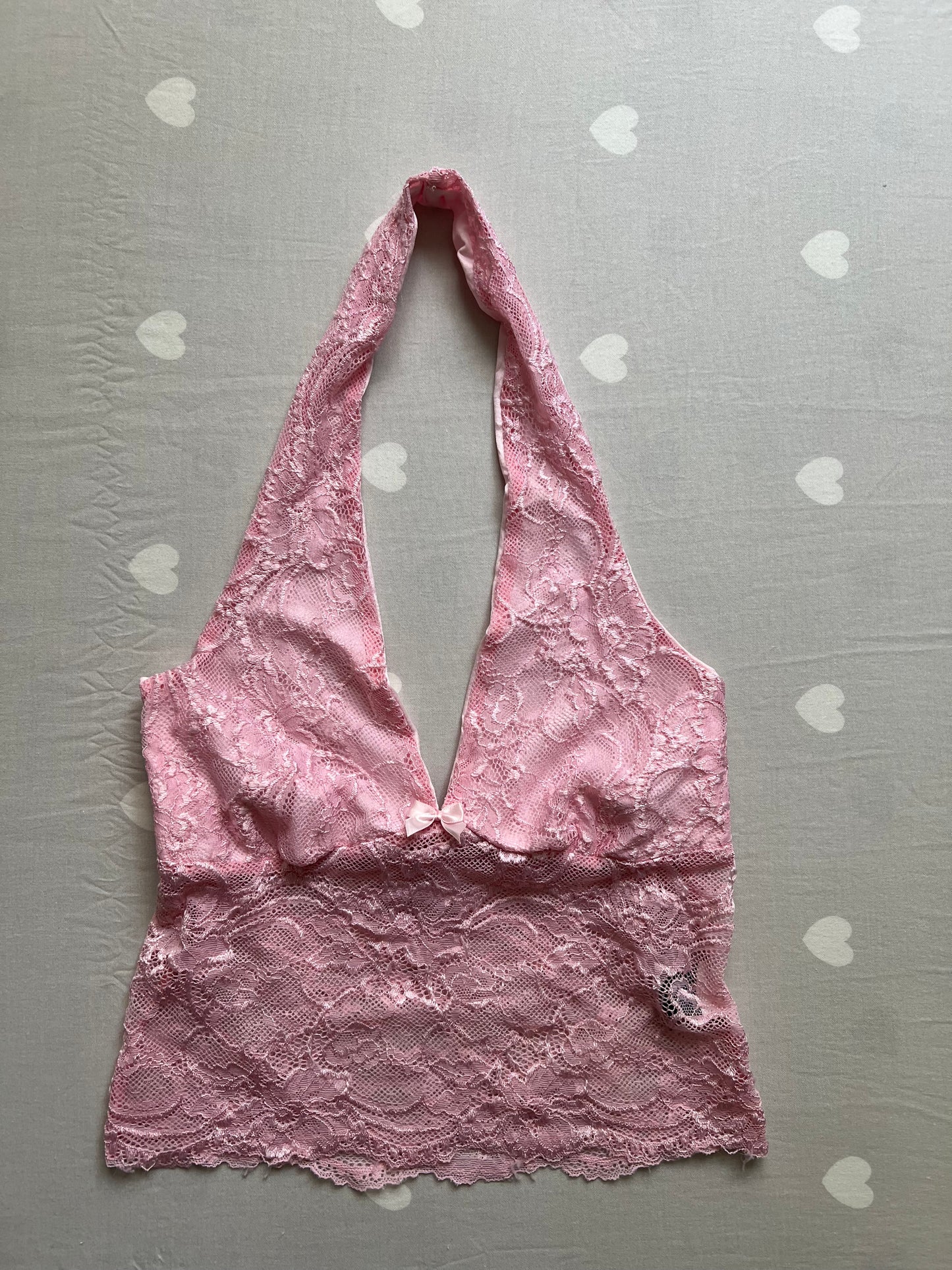 Pink Lace Halter Top