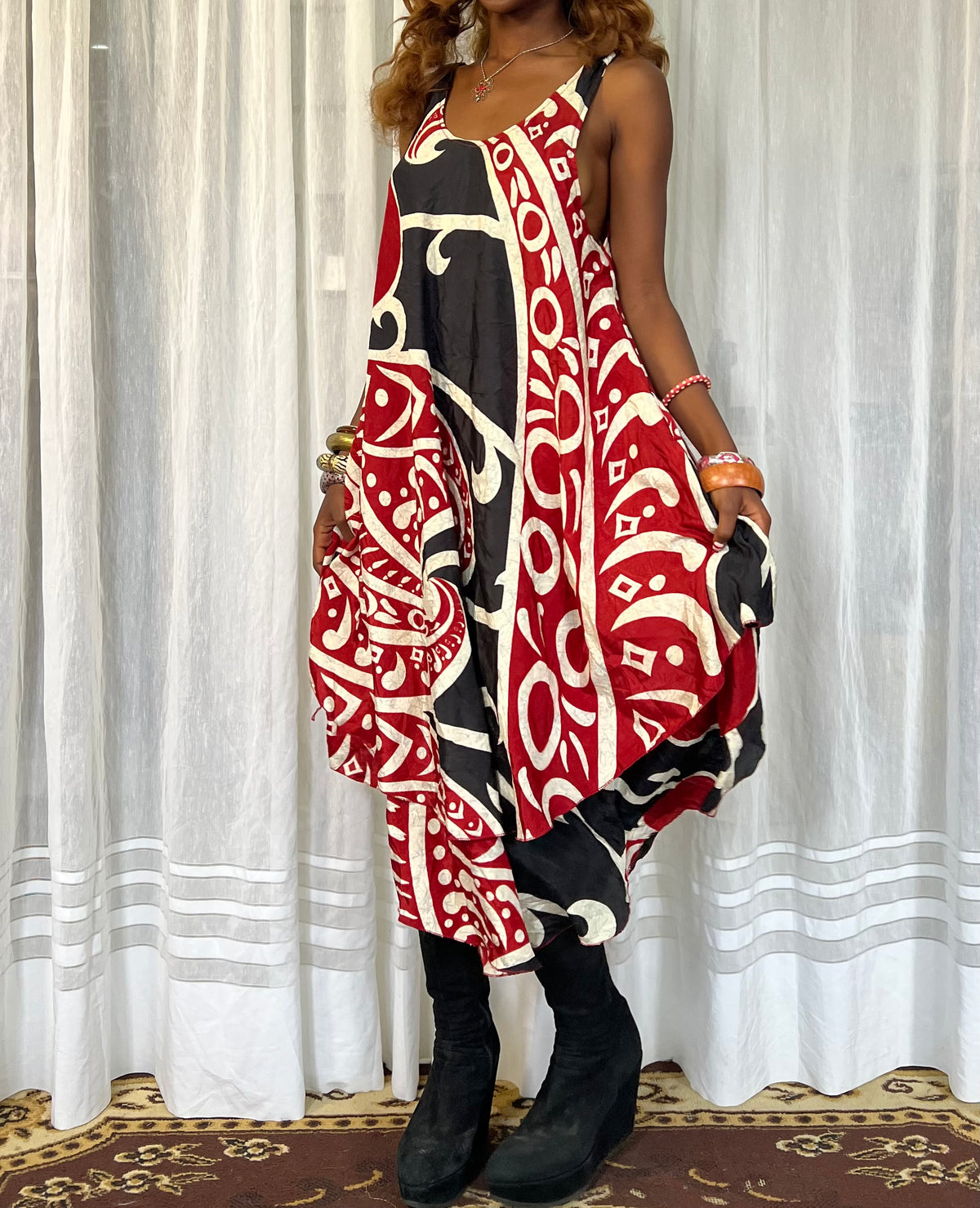 Abstract Print Handkerchief Dress