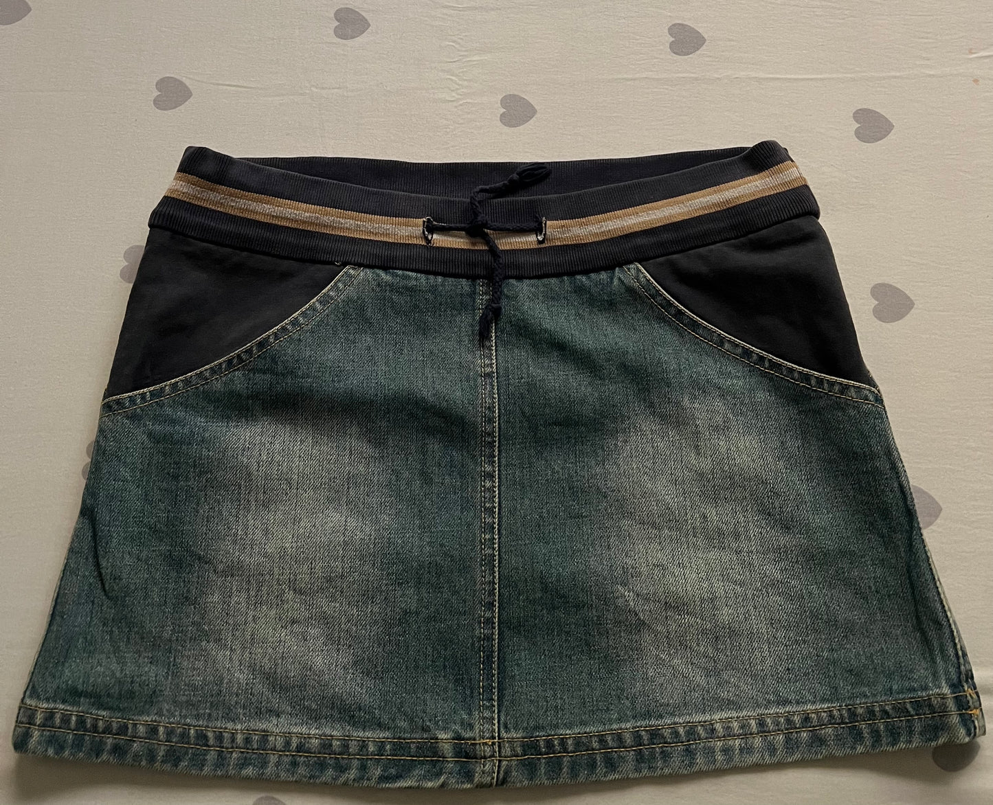 Reworked denim mini
