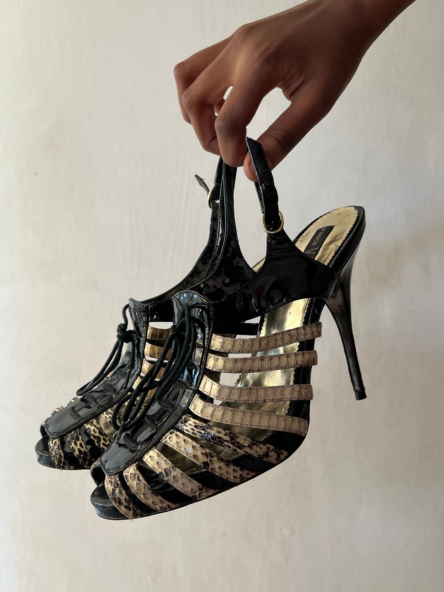 Snake Skin print  Gladiator Heels