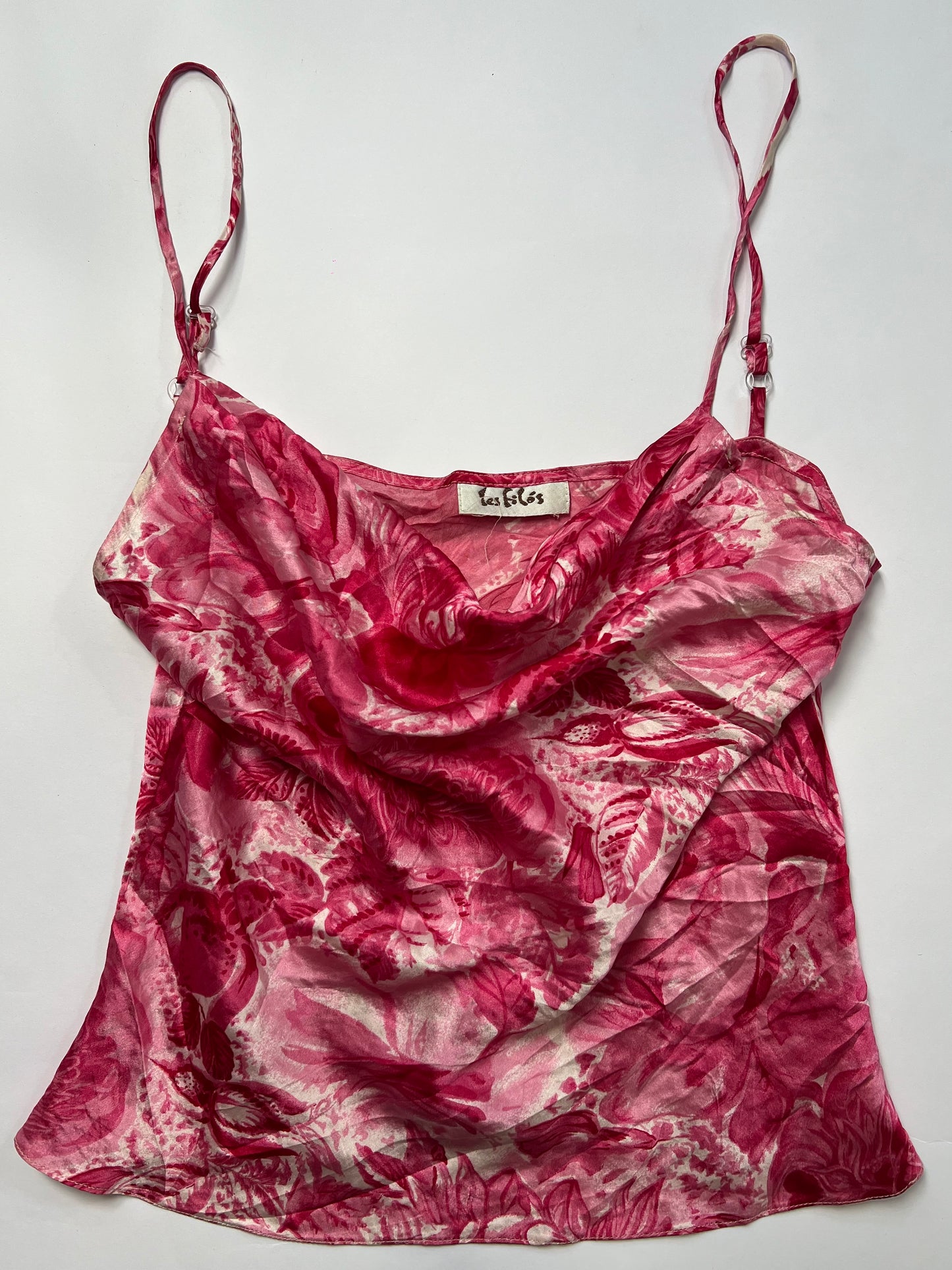 Pink Floral Cowl Neck Cami