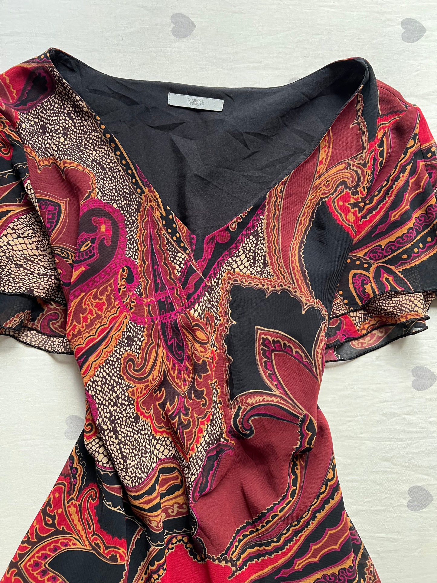 Floral whimsy chiffon top