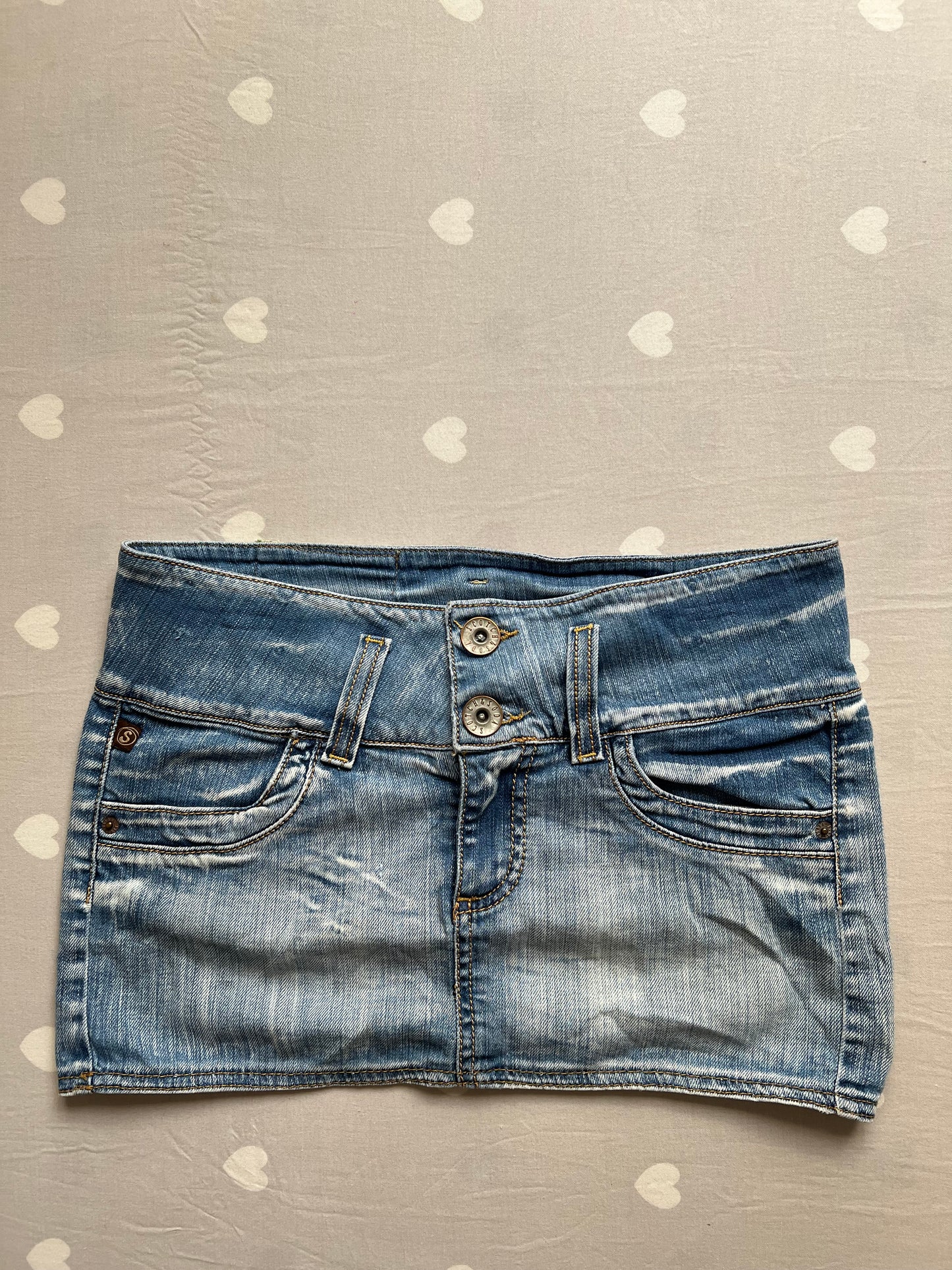 Y2k denim mini skirt