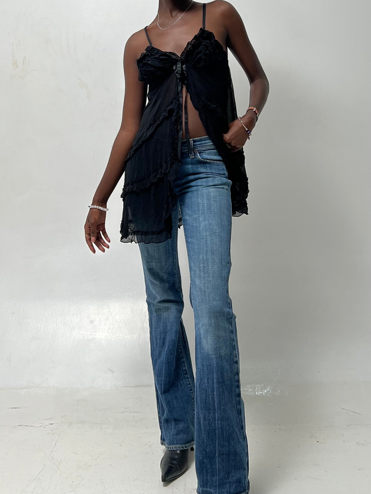 Open front Y2k lingerie dress/top