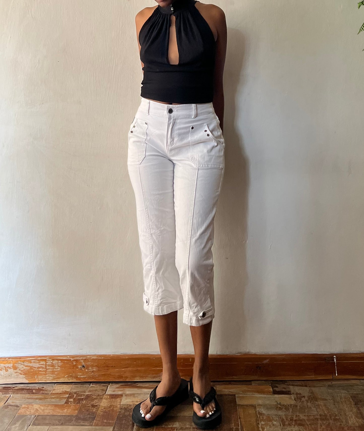 White y2k Nollywood capris