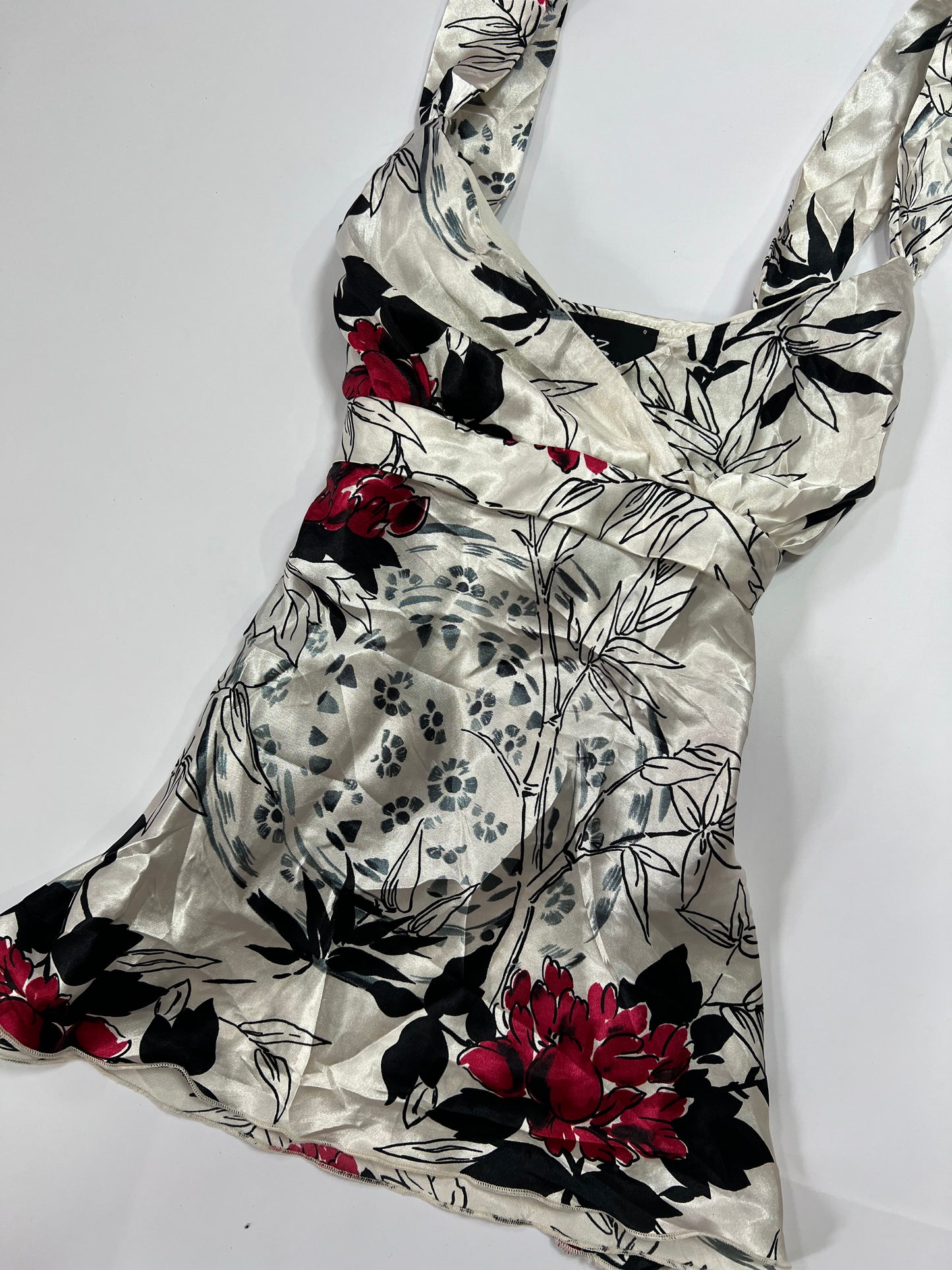 Floral Satin Peplum Top