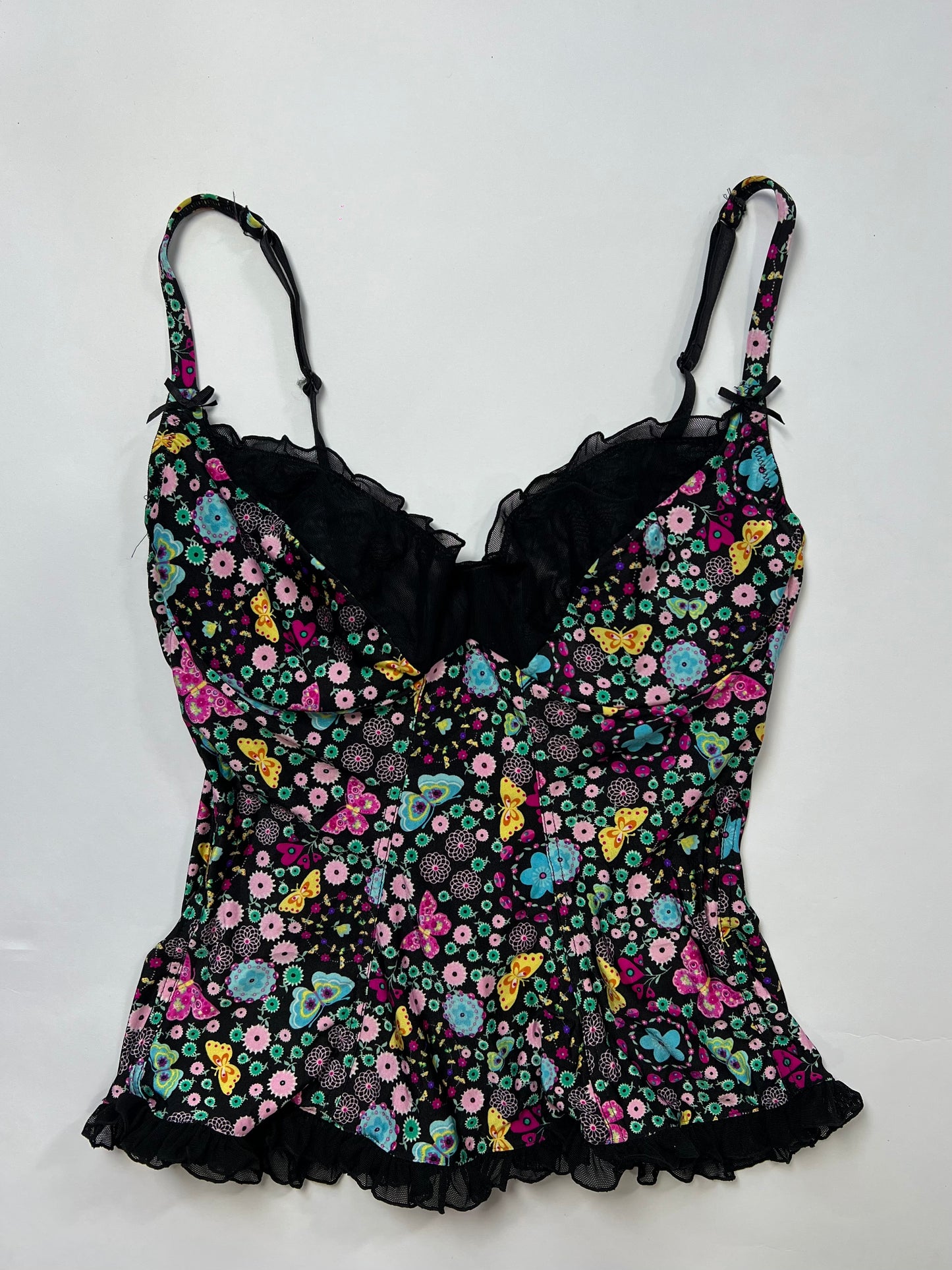 Victoria Secret Butterfly Print Lace Trim Cami