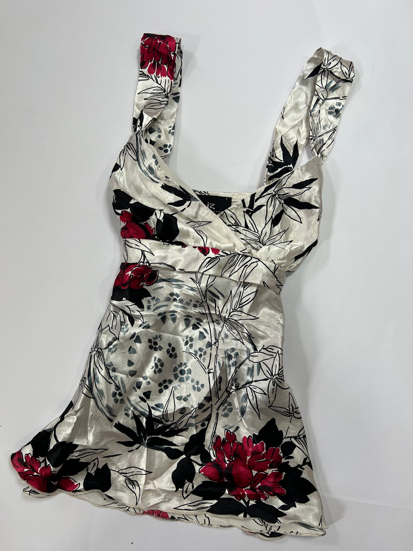 Floral Satin Peplum Top