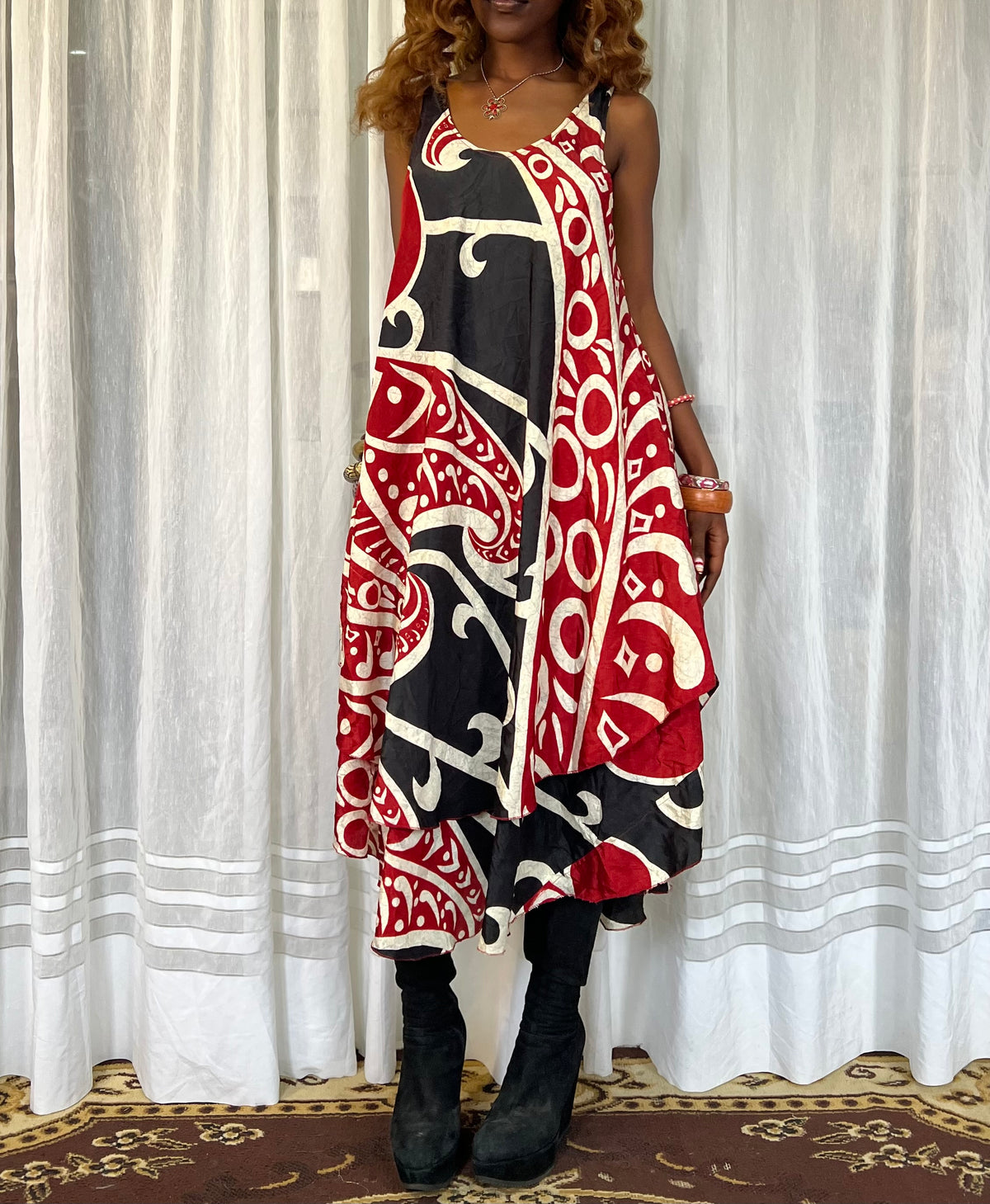 Abstract Print Handkerchief Dress