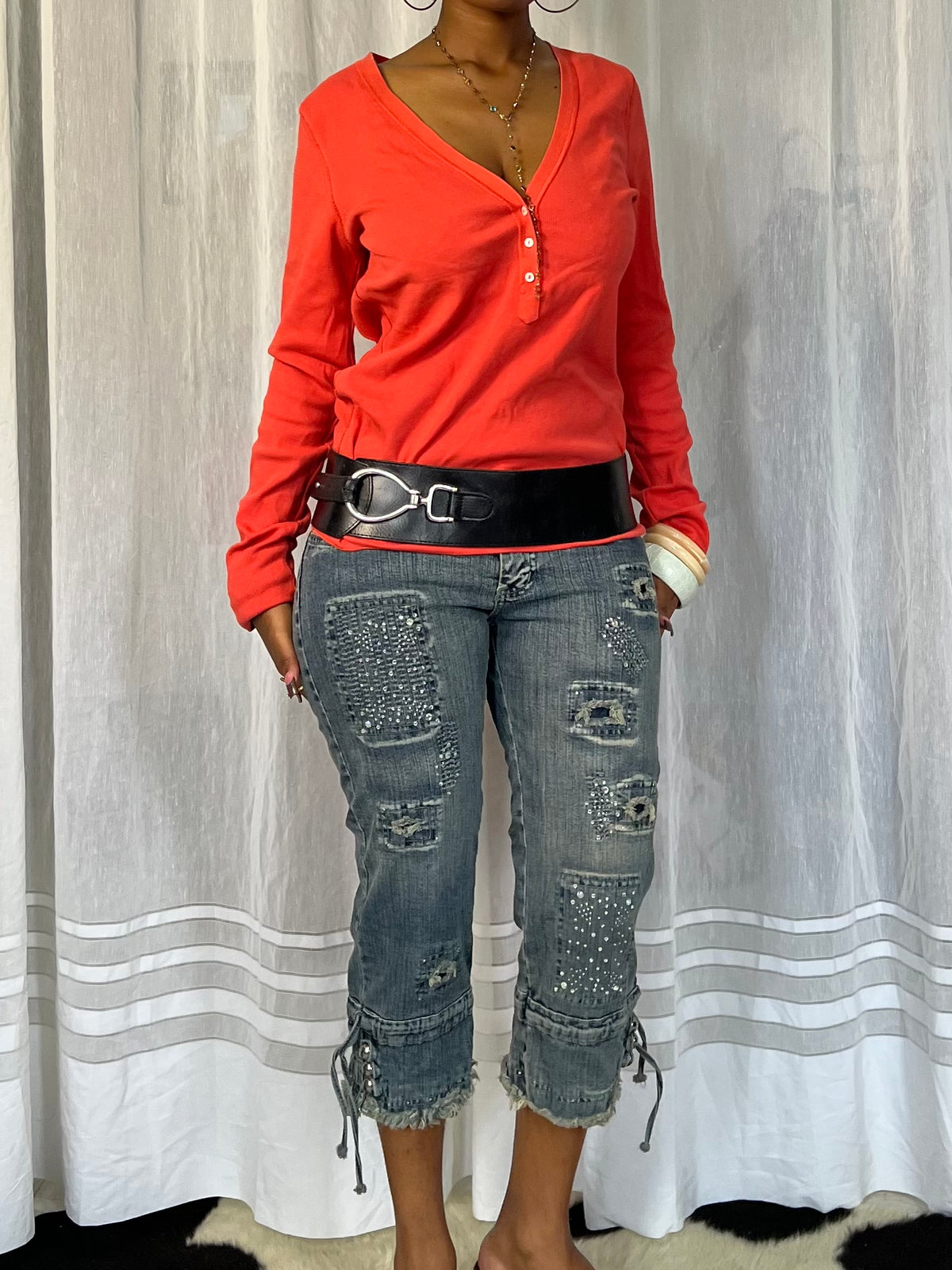 Coral Henley top