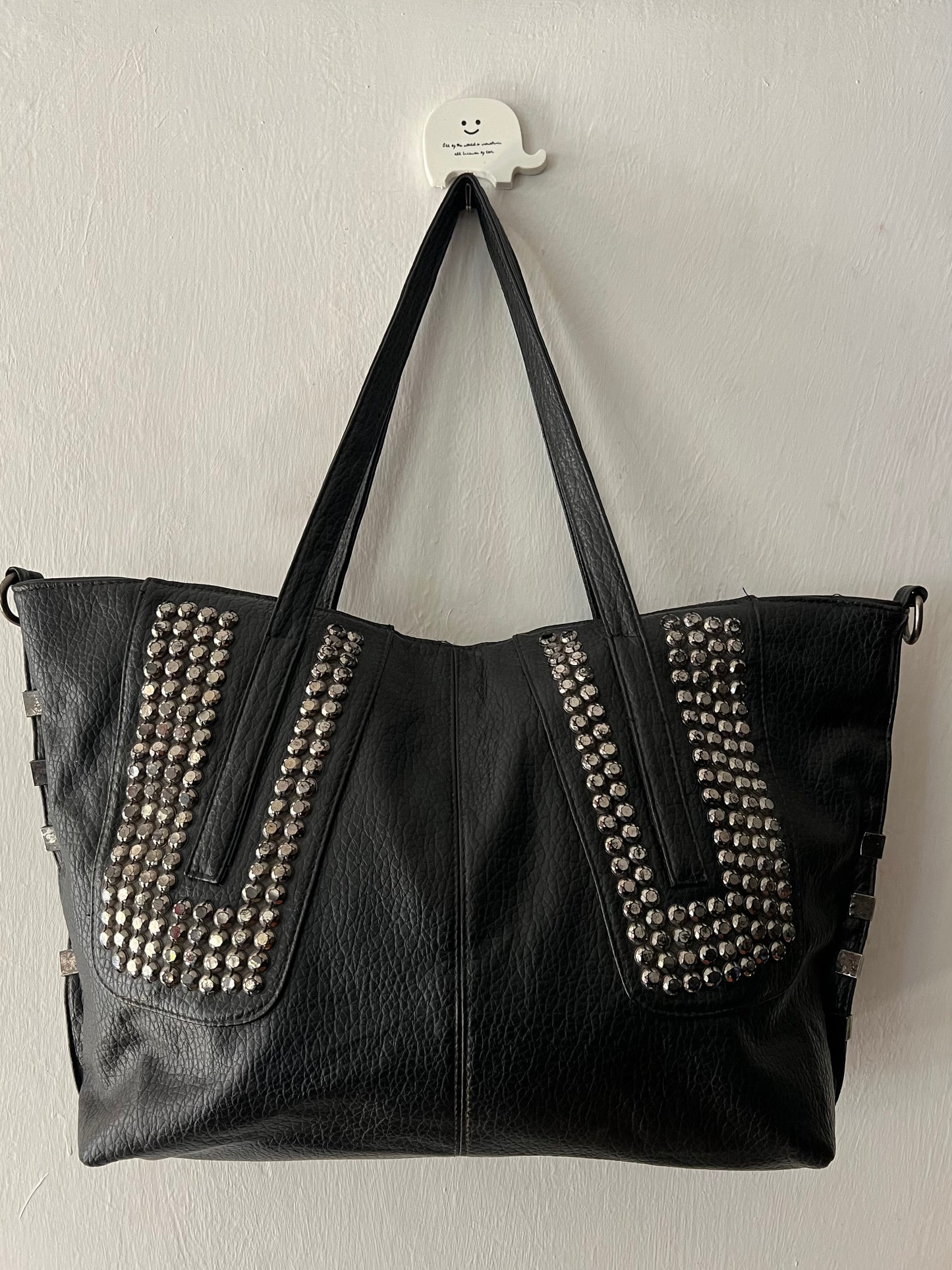 Black Leather Studded Purse