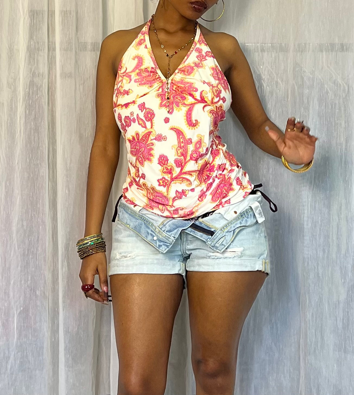 Paisley print tankini halter