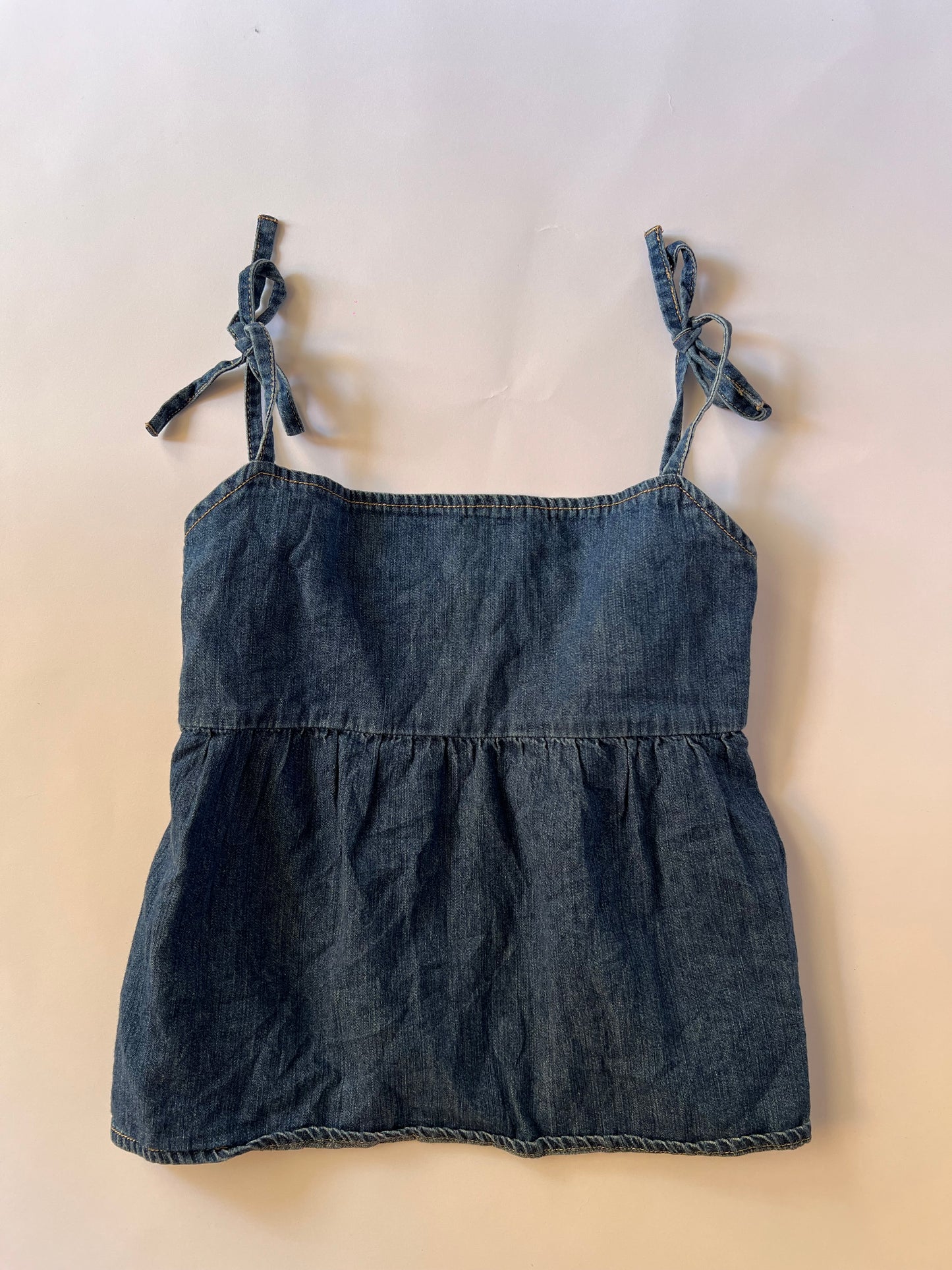 Denim baby doll top