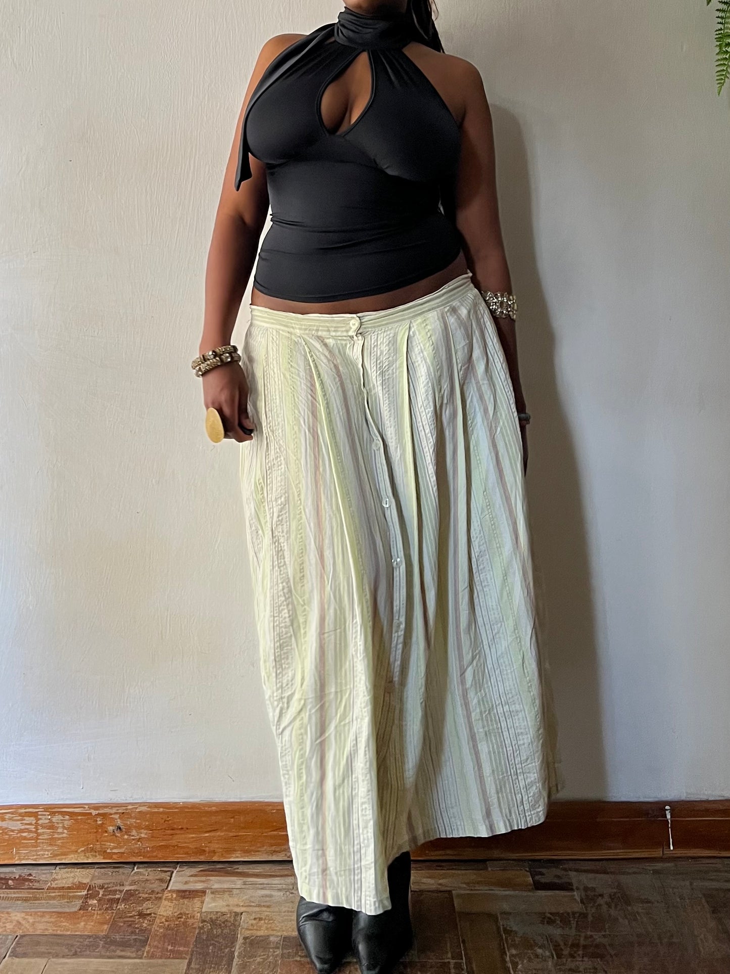 Reworked button down maxi skirt