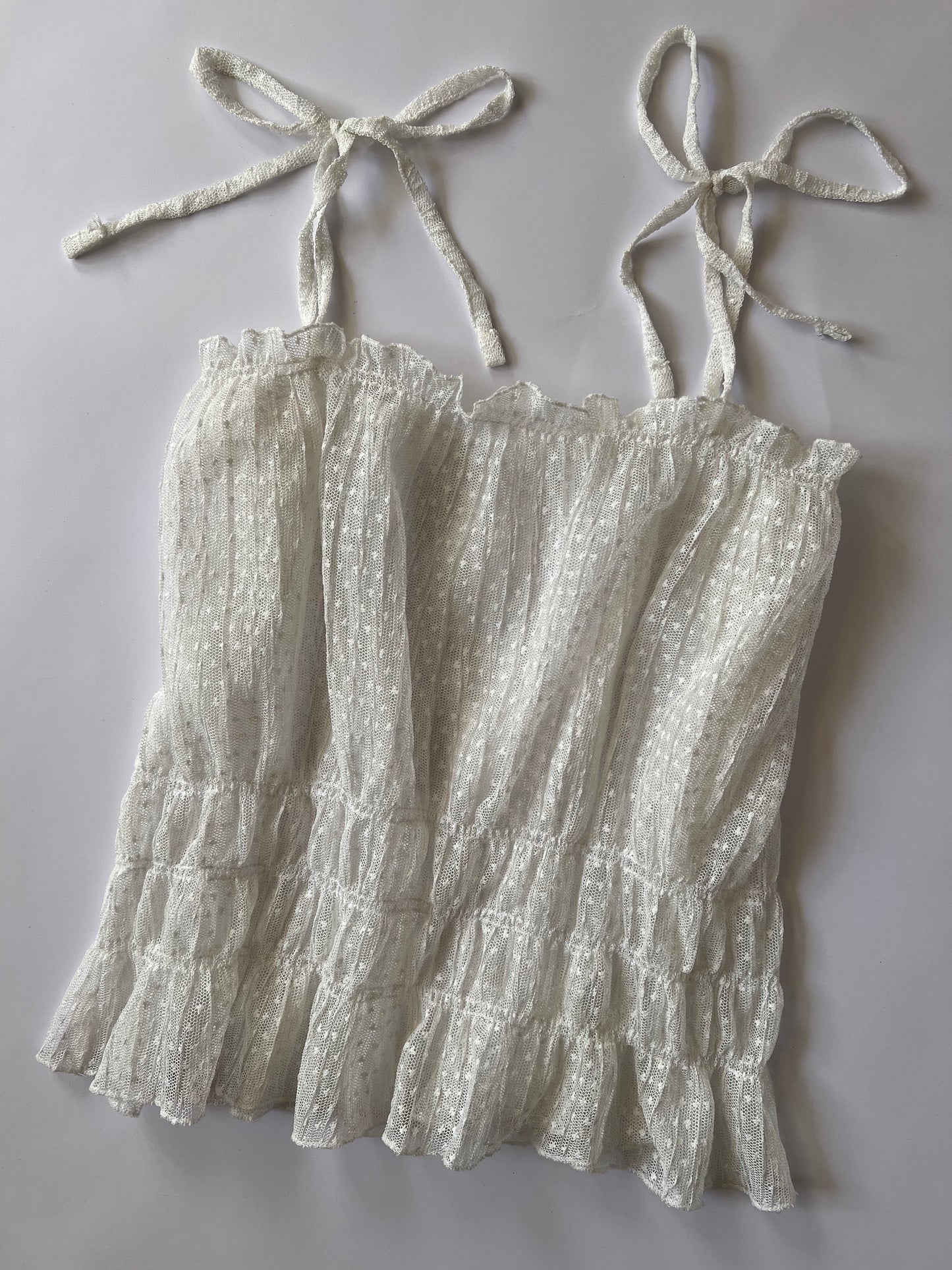 Sheer smoked waist cami top