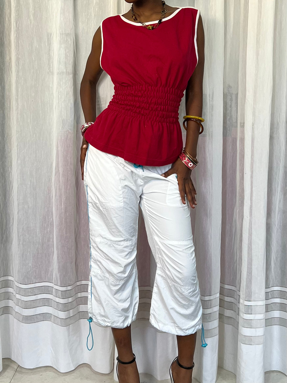 Red Sporty Peplum Top