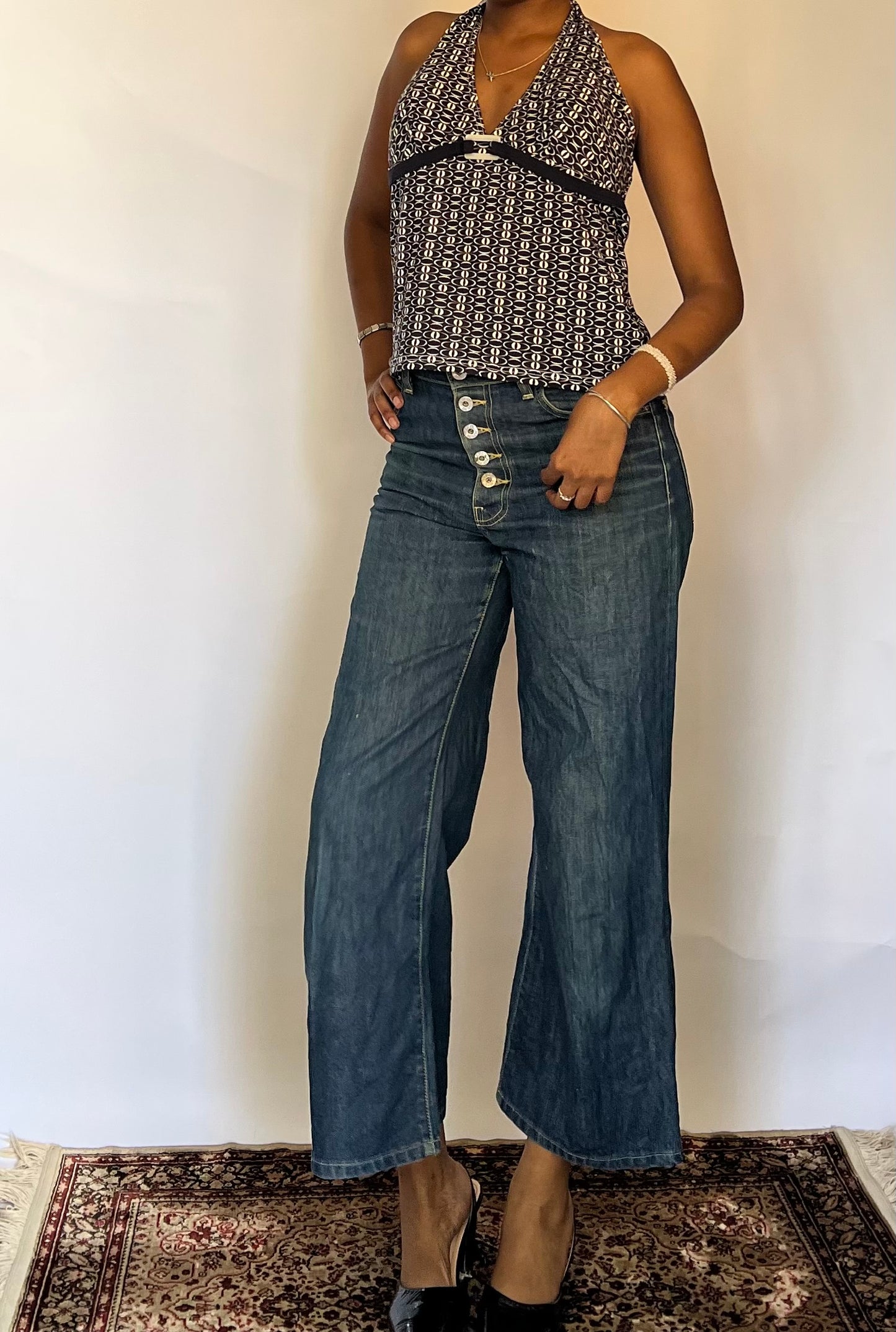 Graphic tankini halter