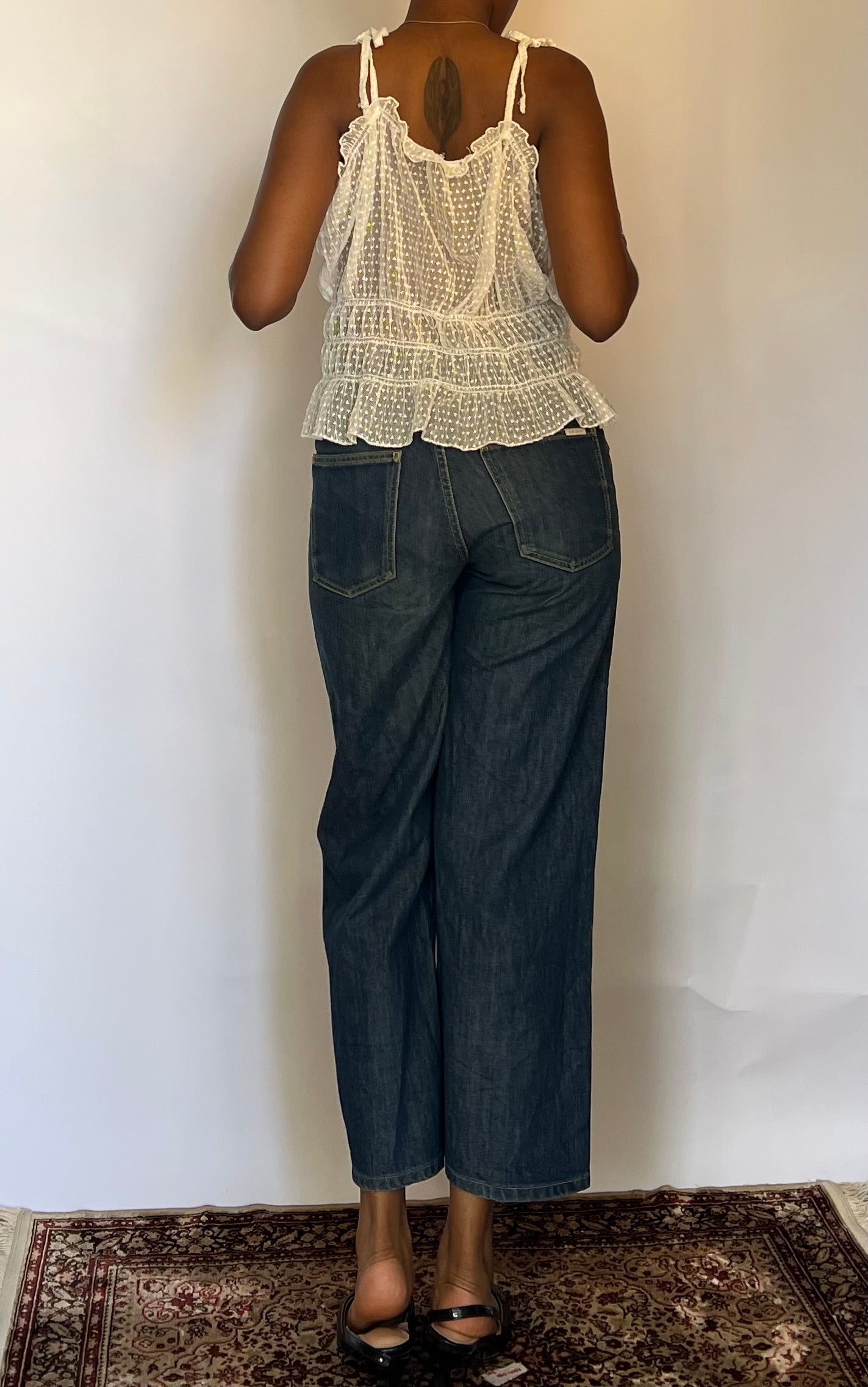 Sheer smoked waist cami top