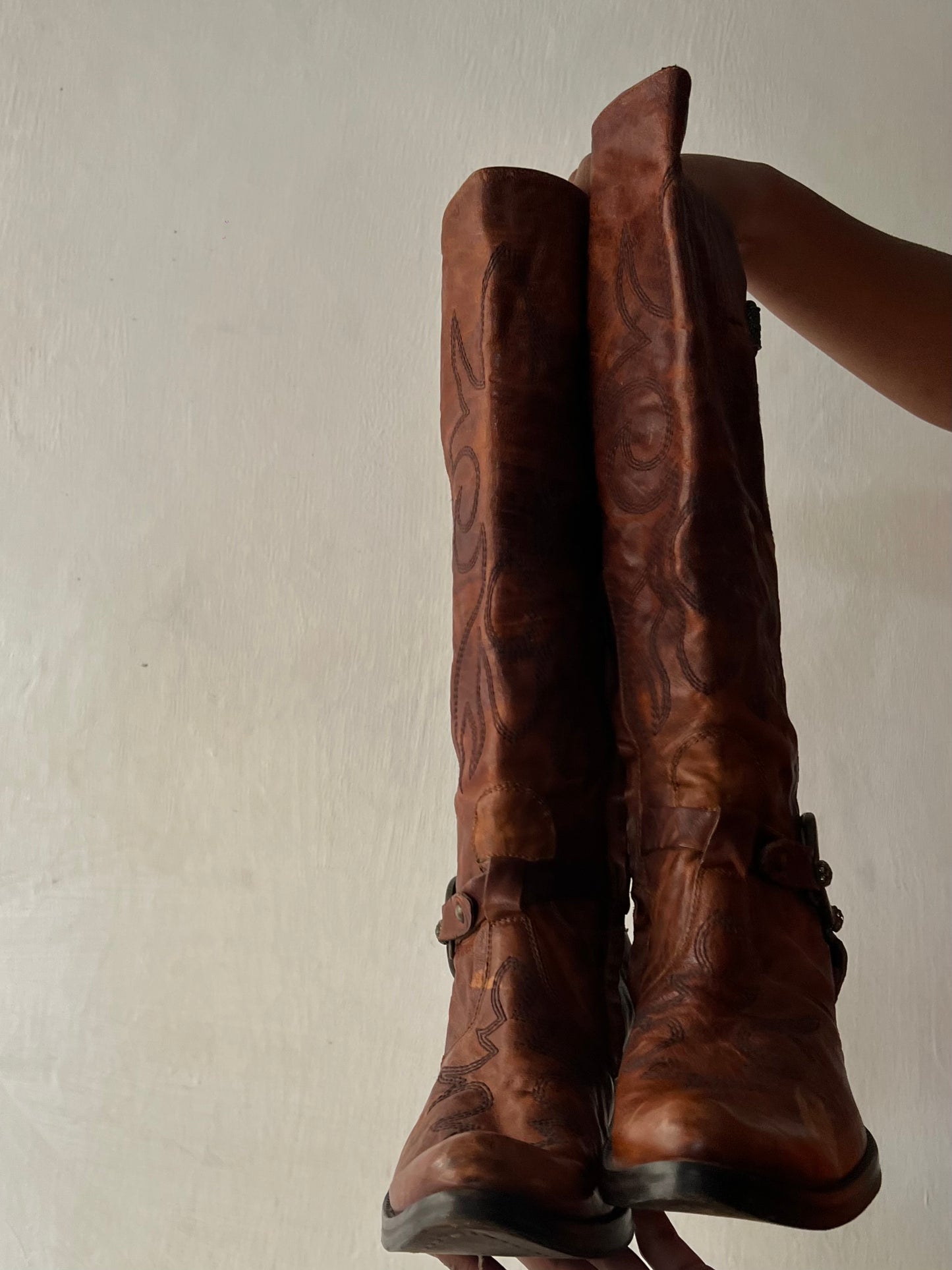 Vintage Italian Leather Cowboy boots