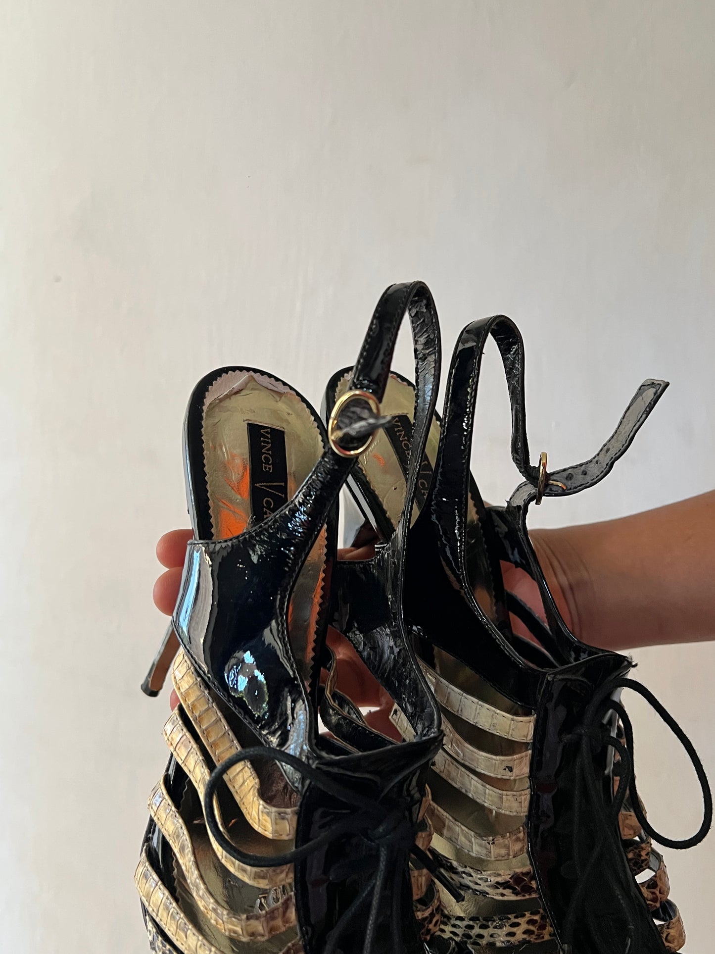 Snake Skin print  Gladiator Heels