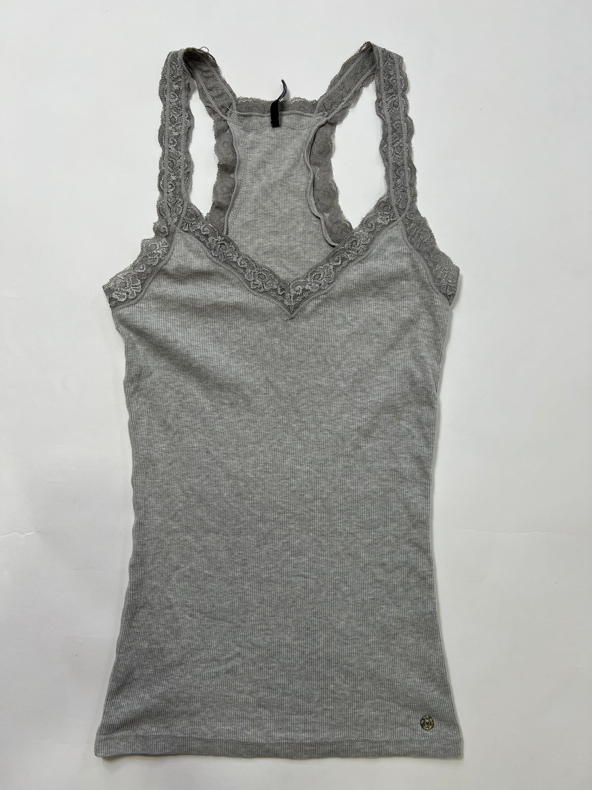 Grey Lace-Trim Cami