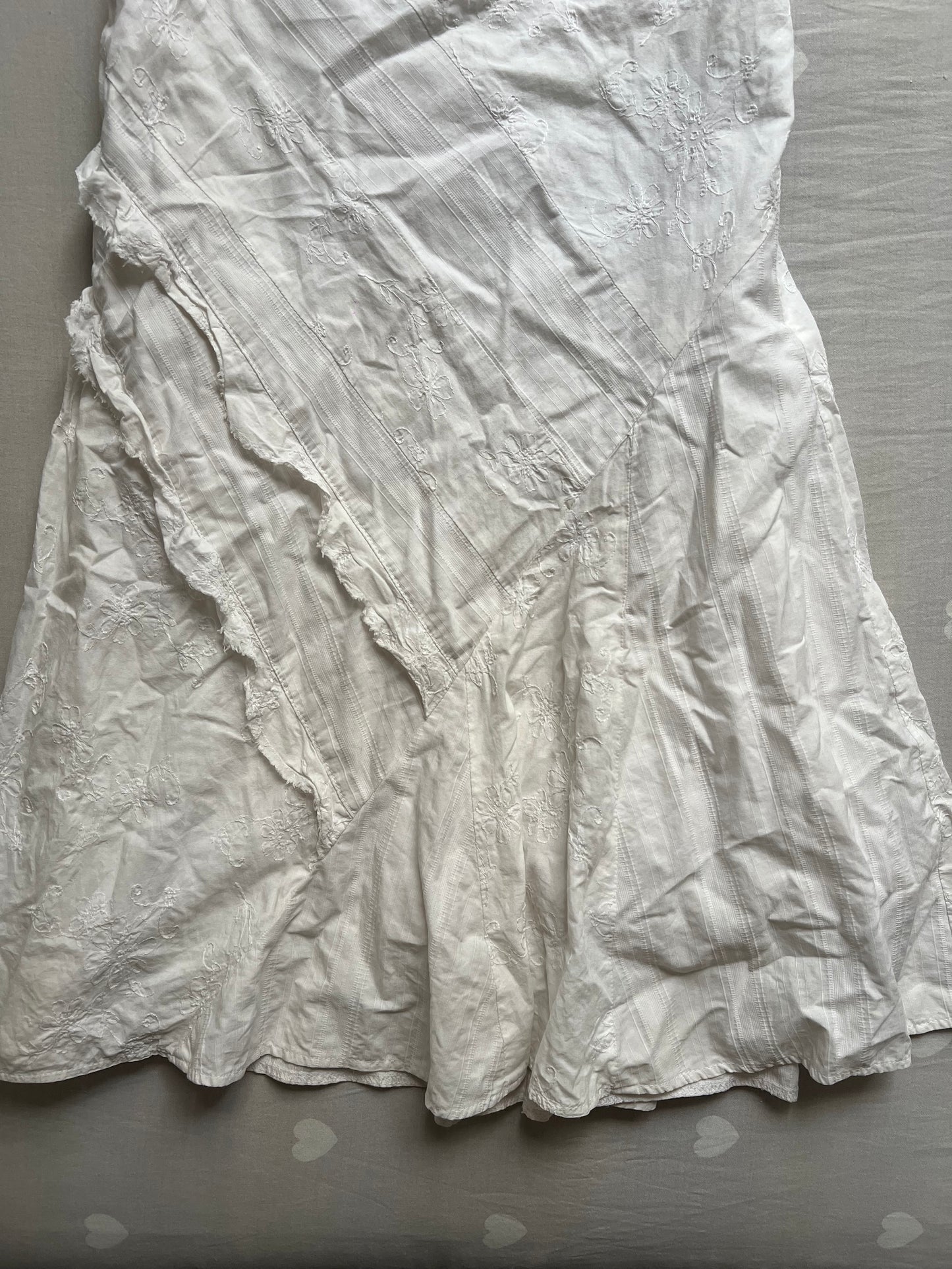 Asymmetrical cotton midi skirt