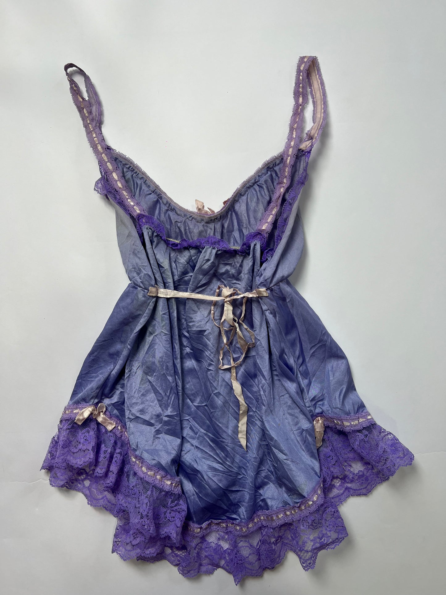Lavender Tie-Back Lace trim Ruffle Cami